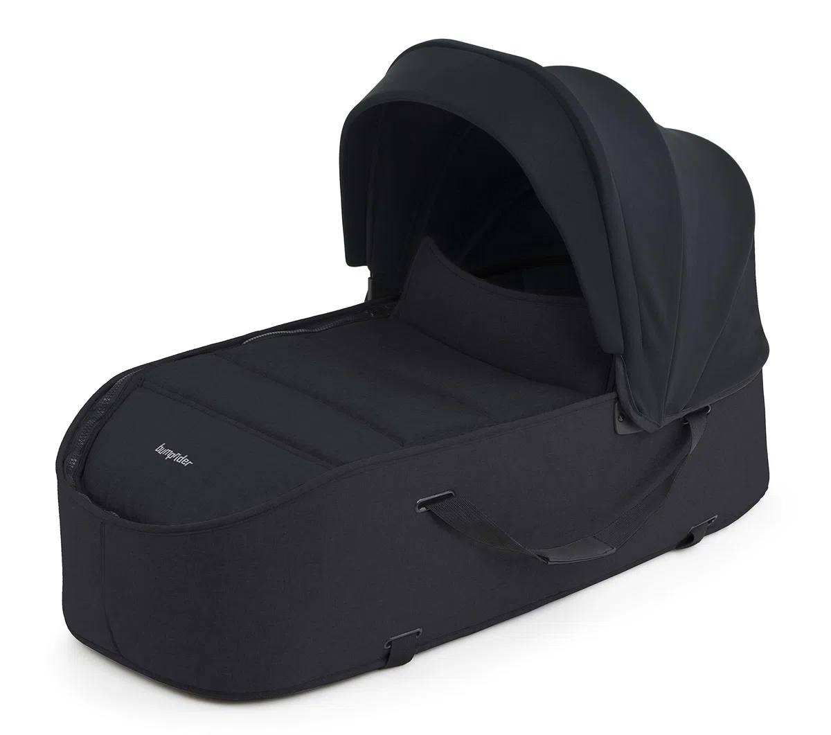 Navicella Bumprider. Indicata dalla nascita fino ai 9 kg. Completa di materassino. Colore Nero-Nero