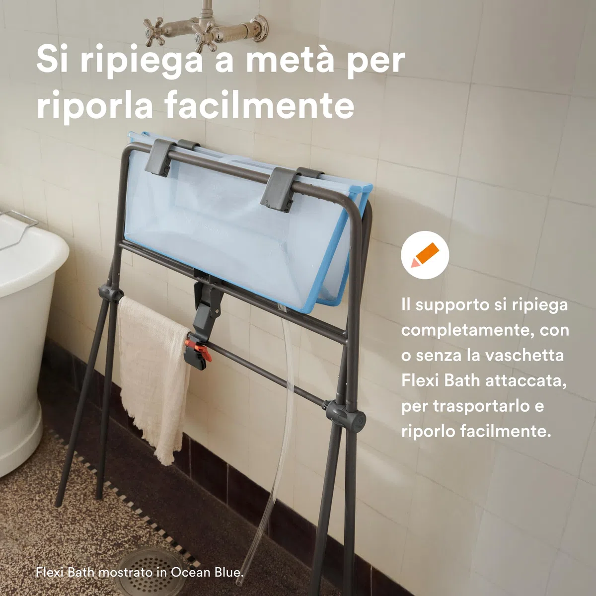 Stokke Flexi Bath (White) + Supporto per neonati + Supporto per Flexi Bath - Ideale per bambini fino ai 48 mesi - Pieghevole, durevole e facile da riporre