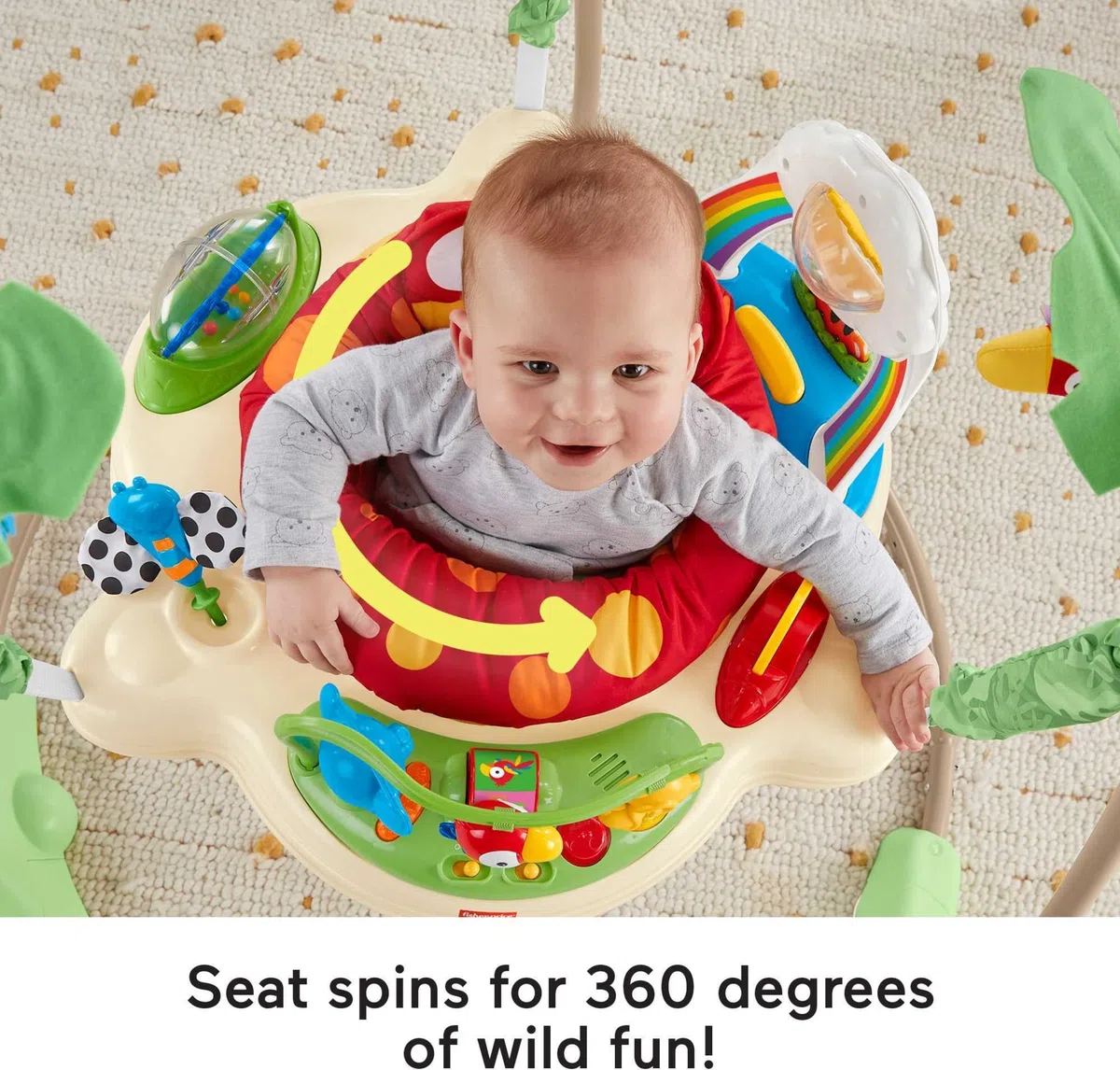 Fisher-Price Centro Attività Saltella e Gioca Amici della Foresta, il Ranocchio, Centro Attività per Neonati con Musica e Luci, K7198