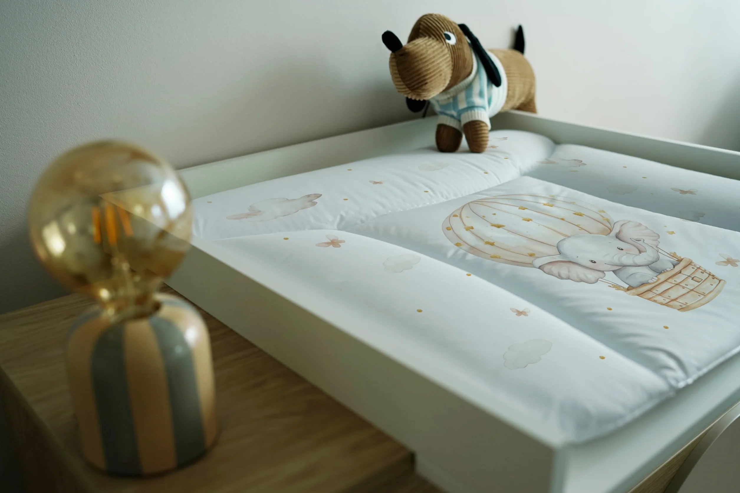 Ceba Baby Fasciatoio Materassino 70x50 cm Elefante nel pallone - Cuscino Lavabile Impermeabile Öko-Tex