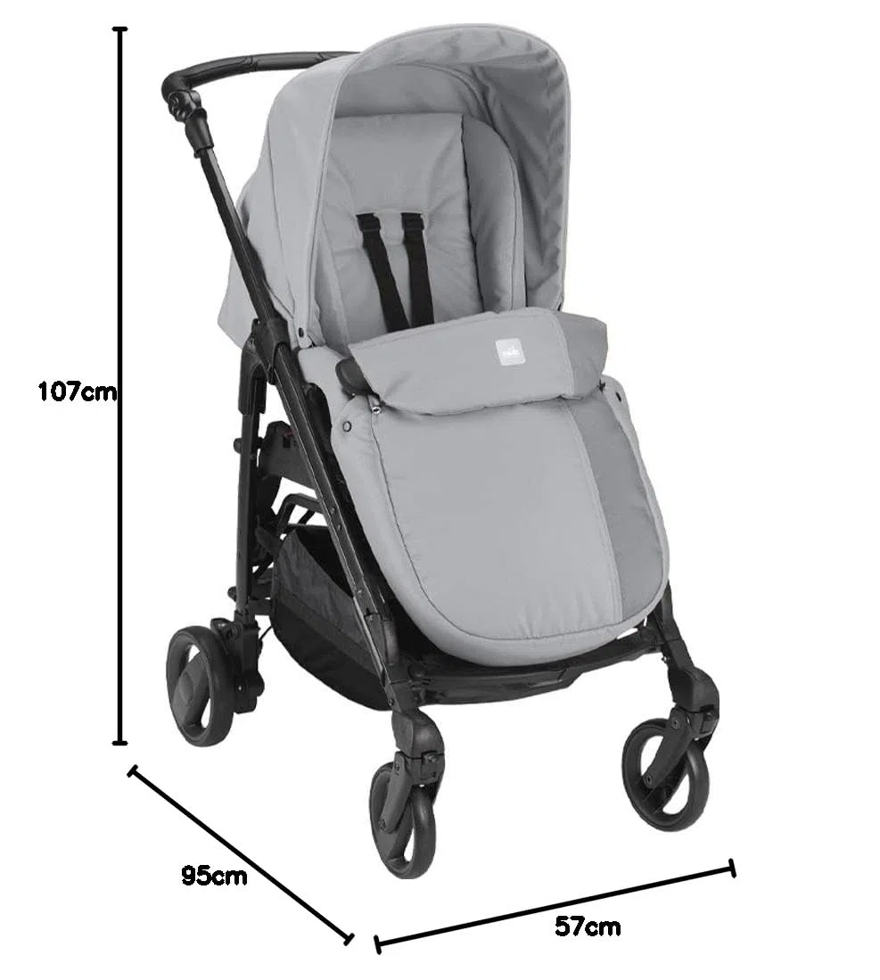 CAM Il Mondo del Bambino - art.784015/T902 - Sistema Modulare Combi Tris - carrozzina, passeggino, seggiolino auto e borsa - made in Italy - perfetto da 0 a 48 mesi - GRIGIO