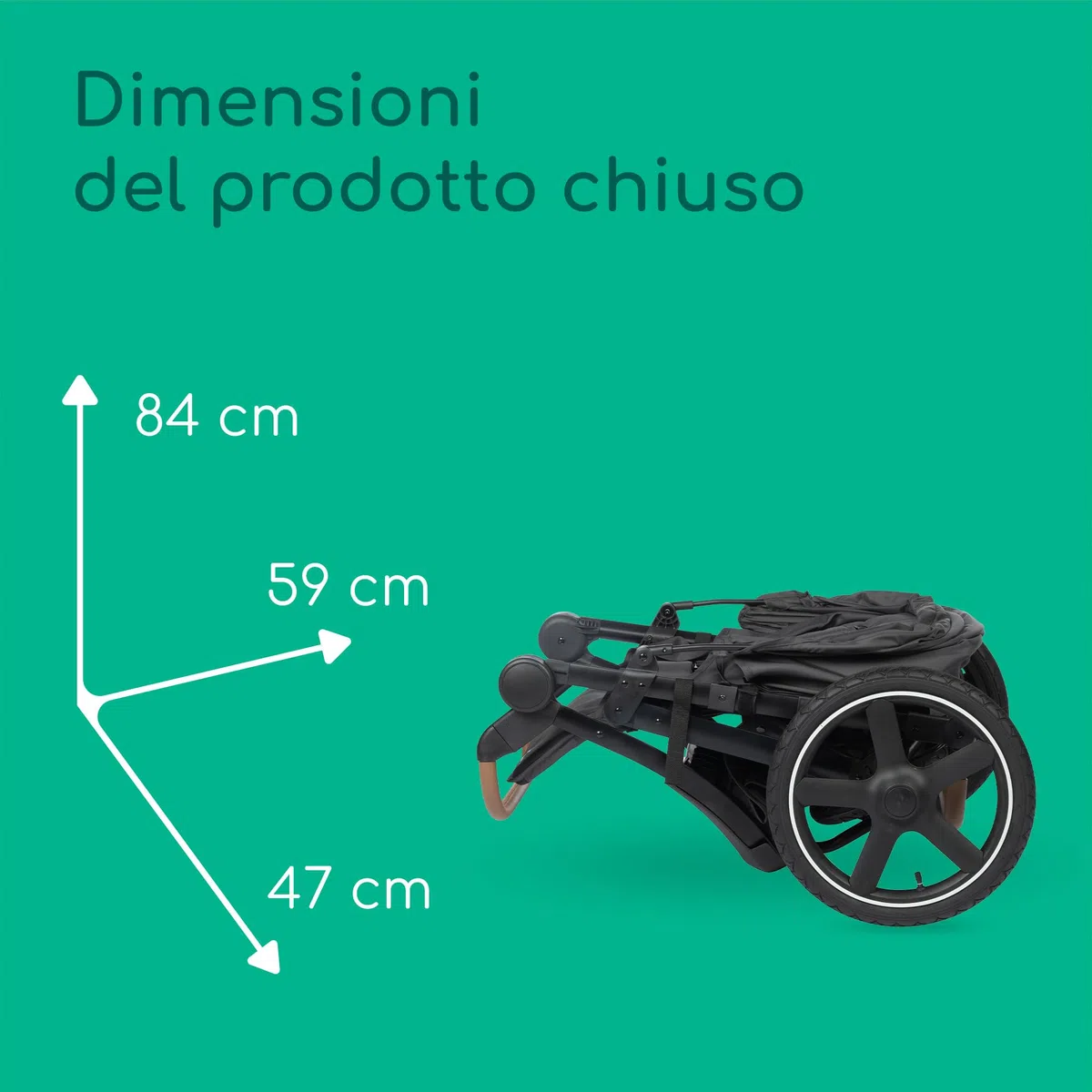Bebeconfort Cloudy Passeggino Ruote Grandi, 0-4 anni (max.22kg), Reclinabile e Pieghevole, Chiusura Rapida, Corsa 3 Ruote Fuori Strada, Maniglione Regolabile, Mineral Graphite
