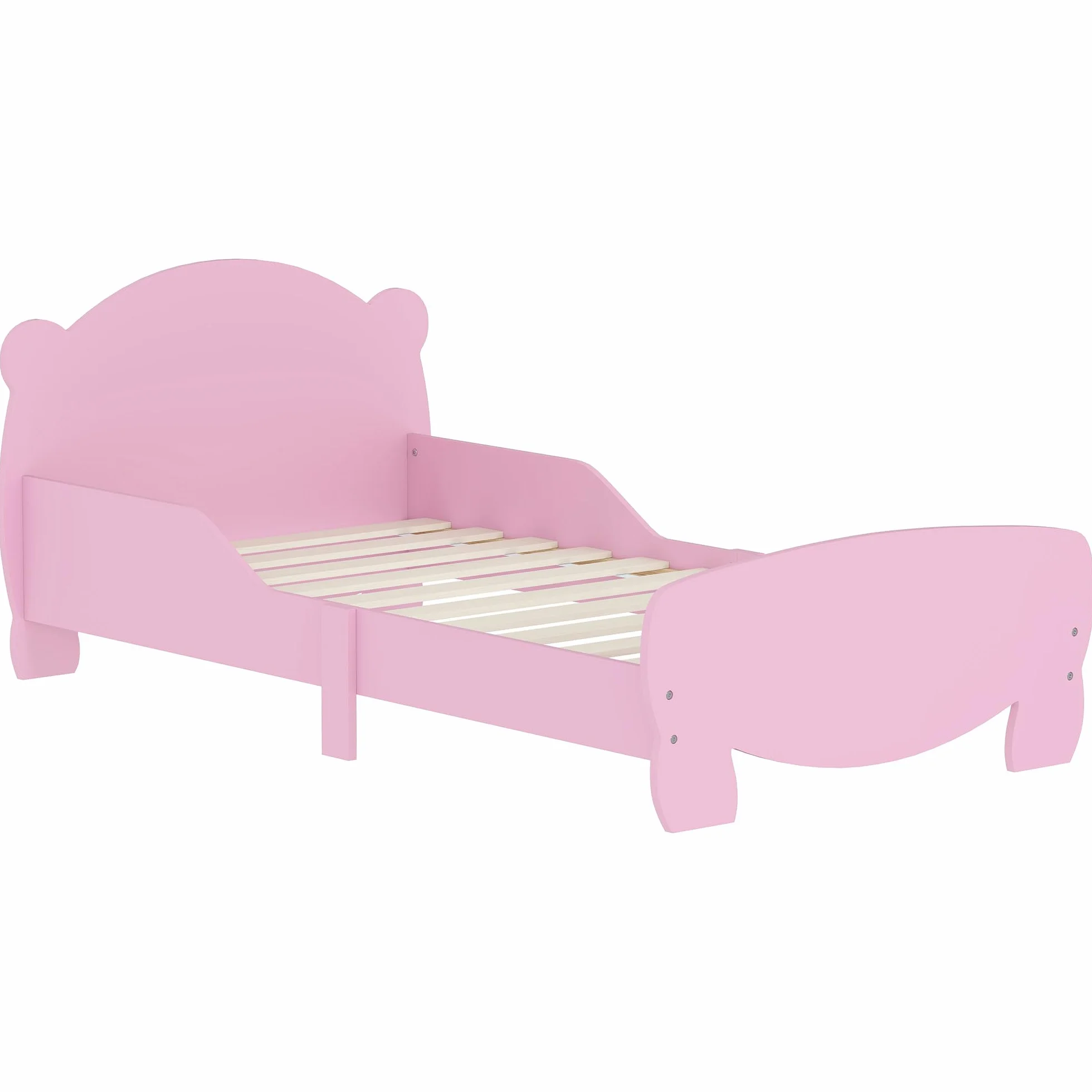 AIYAPLAY Letto Montessori Bambini 140x70 cm Lettino Singolo con Sponde Anti-Caduta Rosa