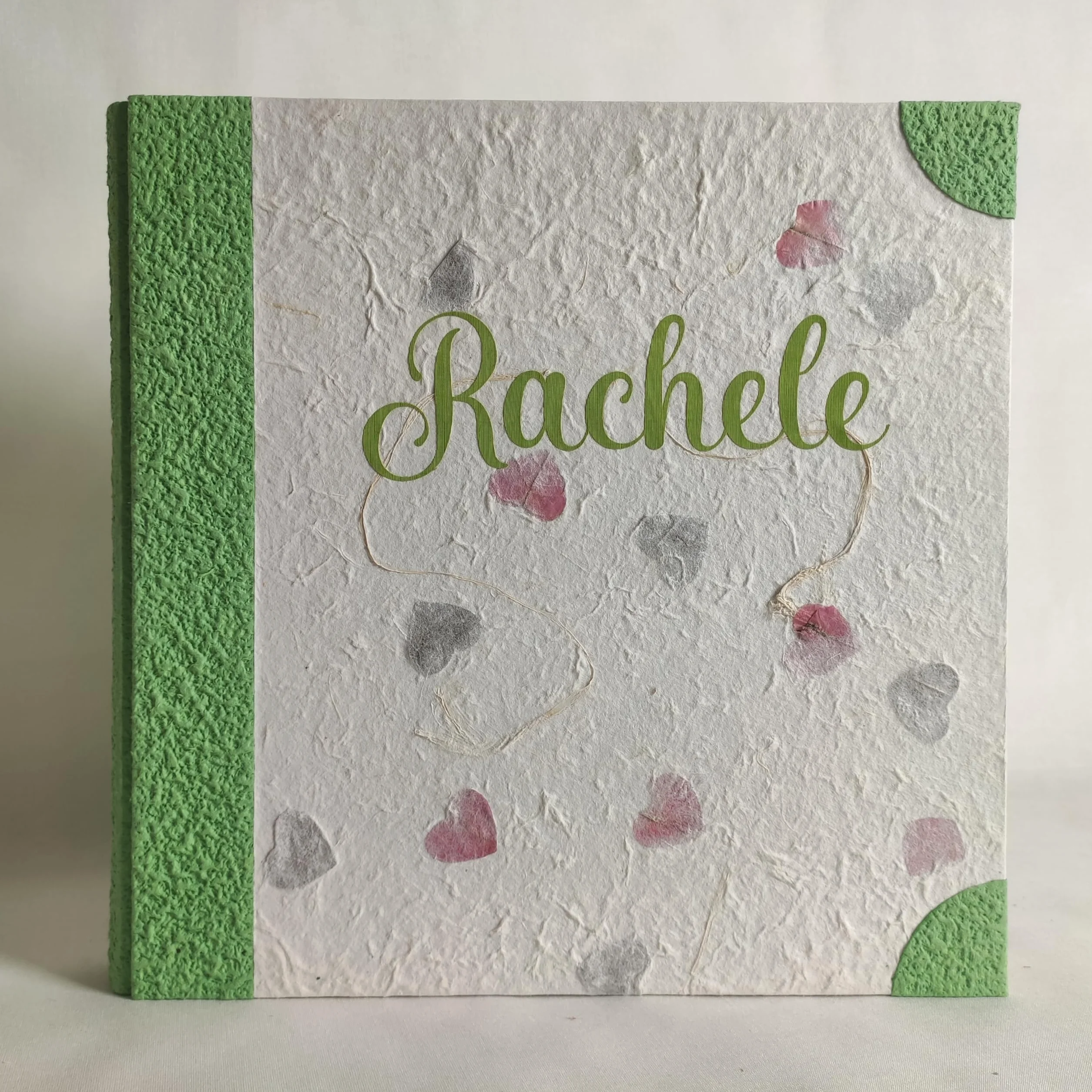 Album fotografico in carta di riso con fiori e petali personalizzabile regalo nascita