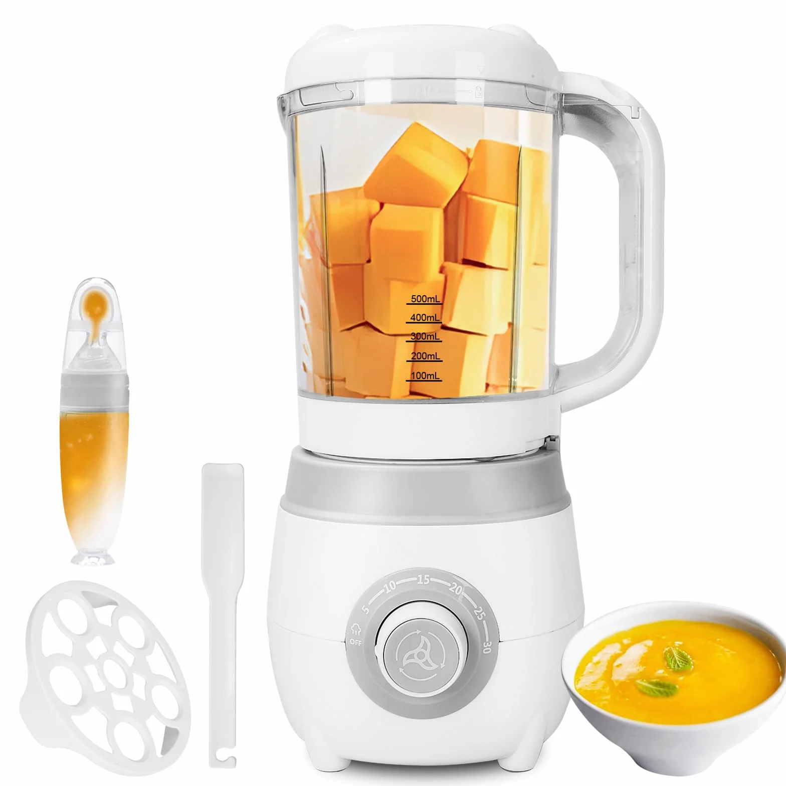 Cuocipappa per Bambini Robot Cucina 4 in 1 Sterilizzazione Biberon Cottura Vapore Frullatura Riscaldamento