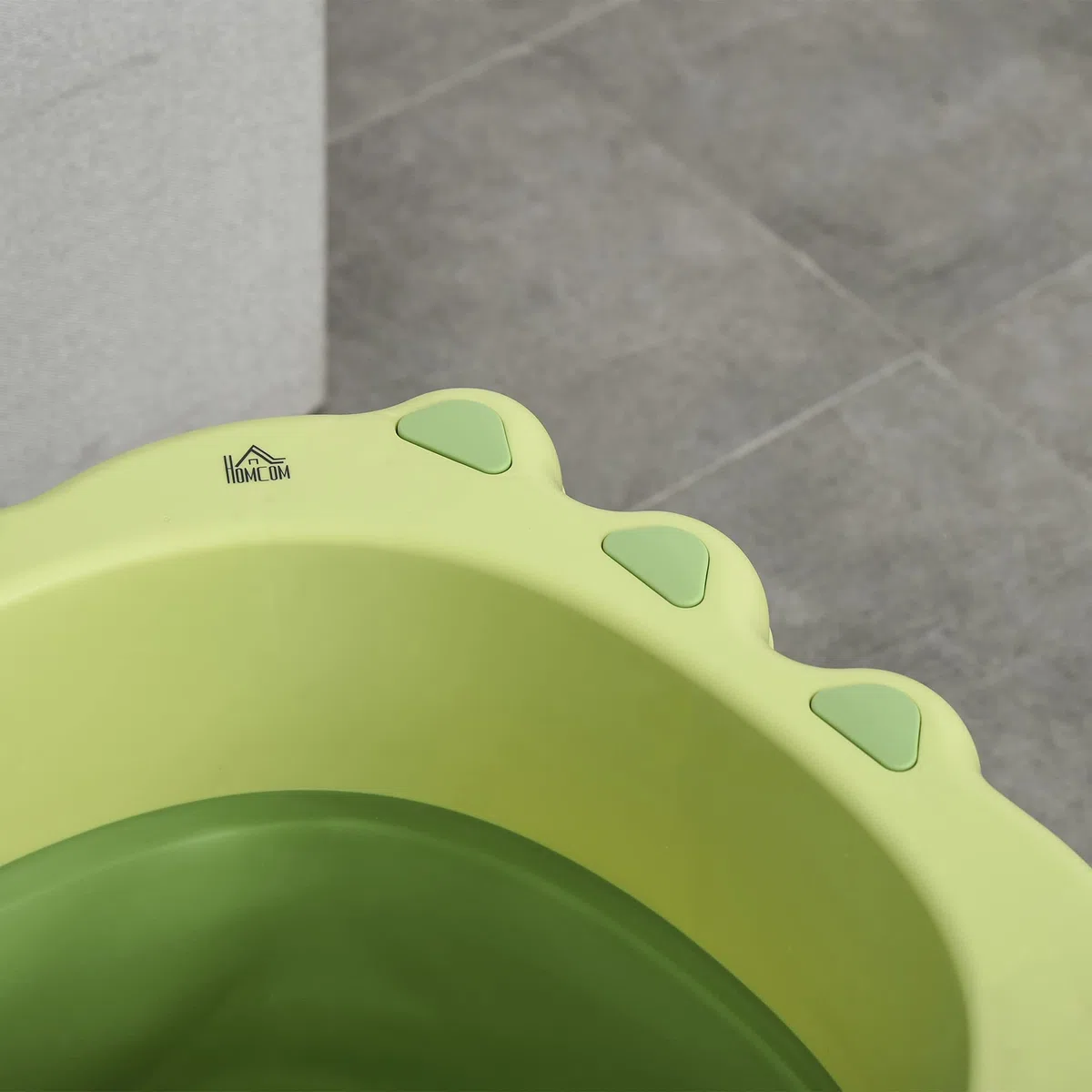 HOMCOM Vaschetta Bagnetto Neonato Pieghevole con Supporto Antiscivolo, Vaschetta da Bagno Portatile per Neonati e Bambini di 0-6 Anni con Foro di Scarico, 75.3x55.4x43cm, Verde