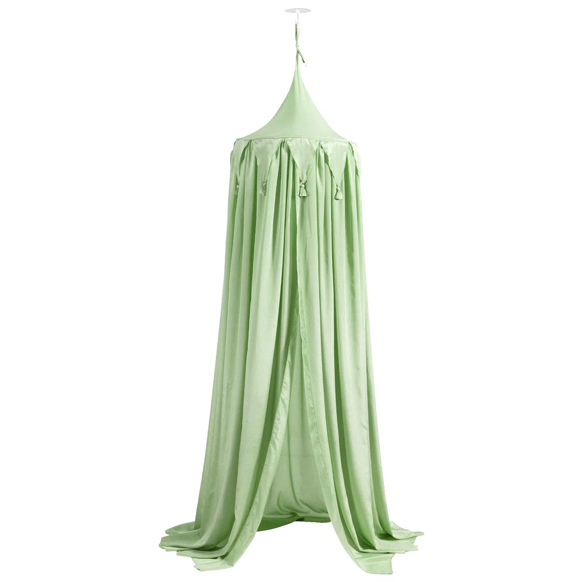 Navaris Baldacchino Letto Bambina - Tenda Castello Principessa - Cupola Rotonda Culla Decorazione Cameretta - Velo Antizanzare Bambini - Verde Menta