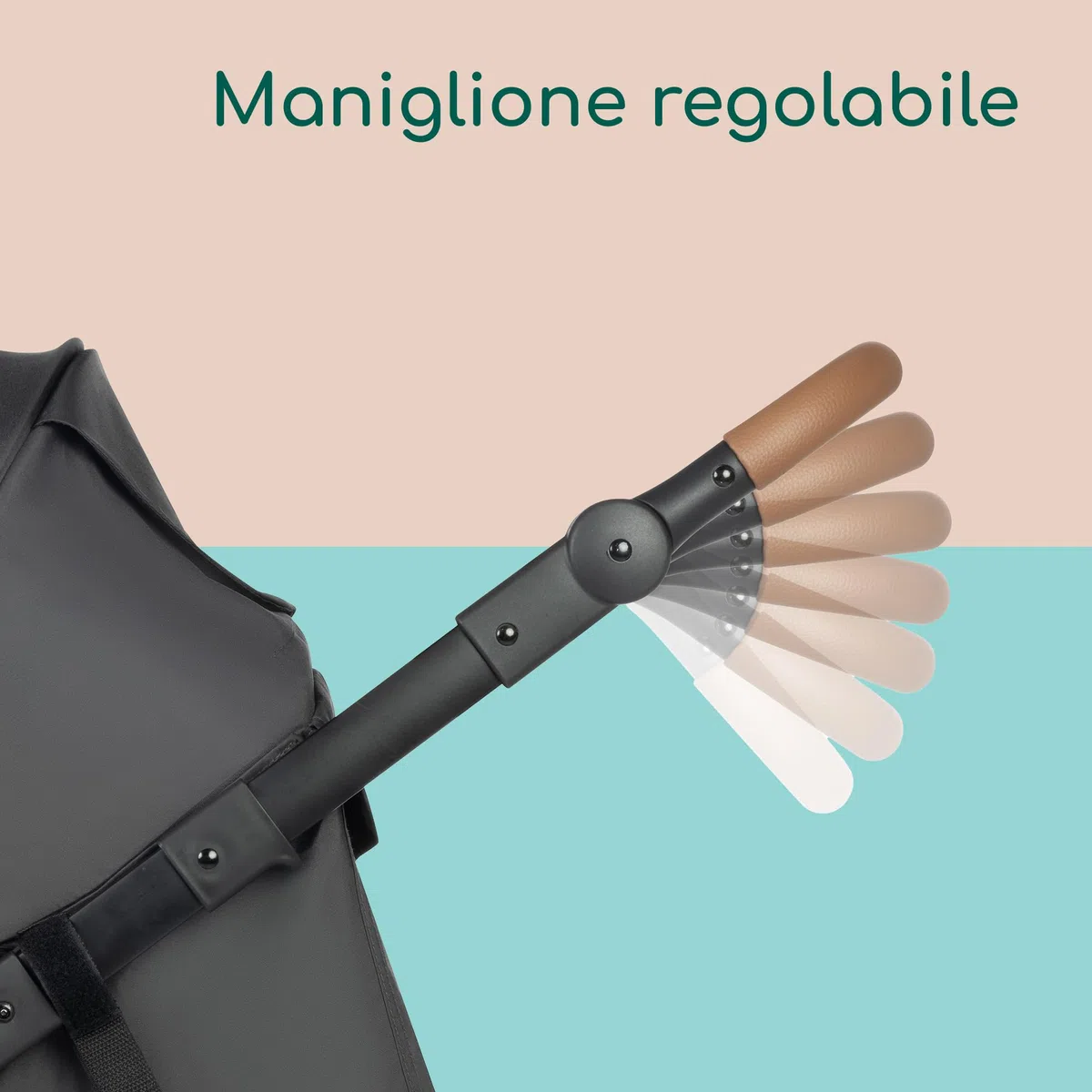 Bebeconfort Cloudy Passeggino Ruote Grandi, 0-4 anni (max.22kg), Reclinabile e Pieghevole, Chiusura Rapida, Corsa 3 Ruote Fuori Strada, Maniglione Regolabile, Mineral Graphite