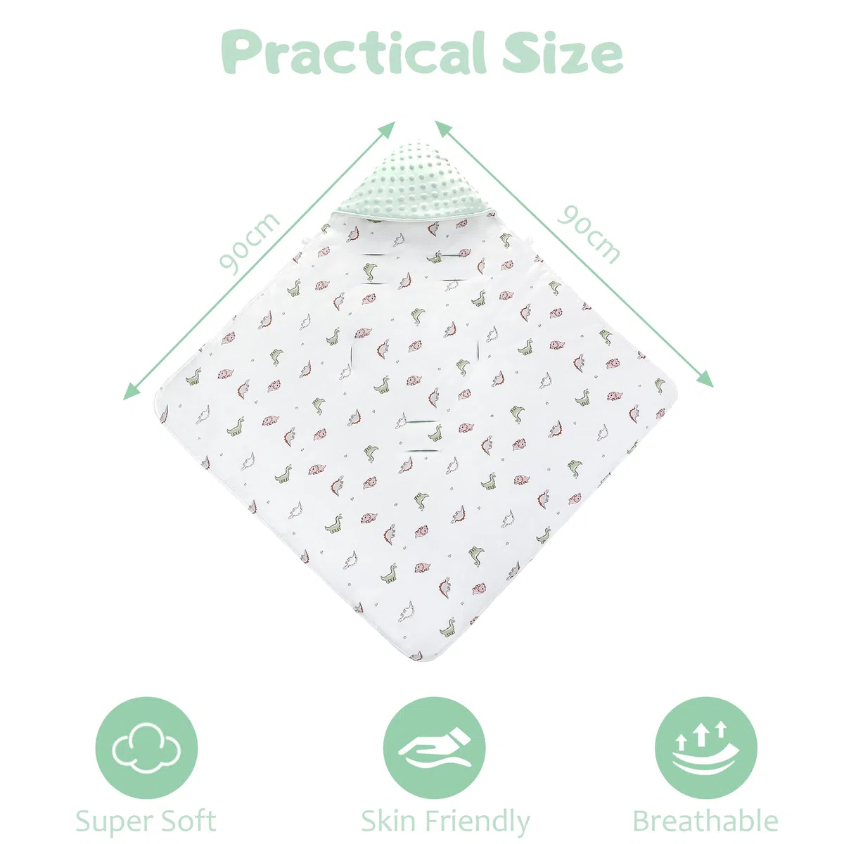 Coperta per Passeggino Universale 90 x 90 cm, Coperta Neonato per Seggiolino Auto, Passeggino, Navicella, con Imbottitura, Adatto per L'autunno e L'inverno