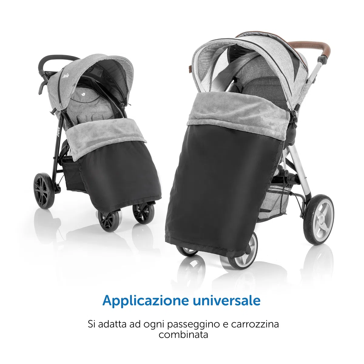 Zamboo Coprigambe Passeggino Universale e Carrozzina - Sacco Termico Passeggino Universale Impermeabile e Morbido - Sacco Invernale e Autunnale - Nero