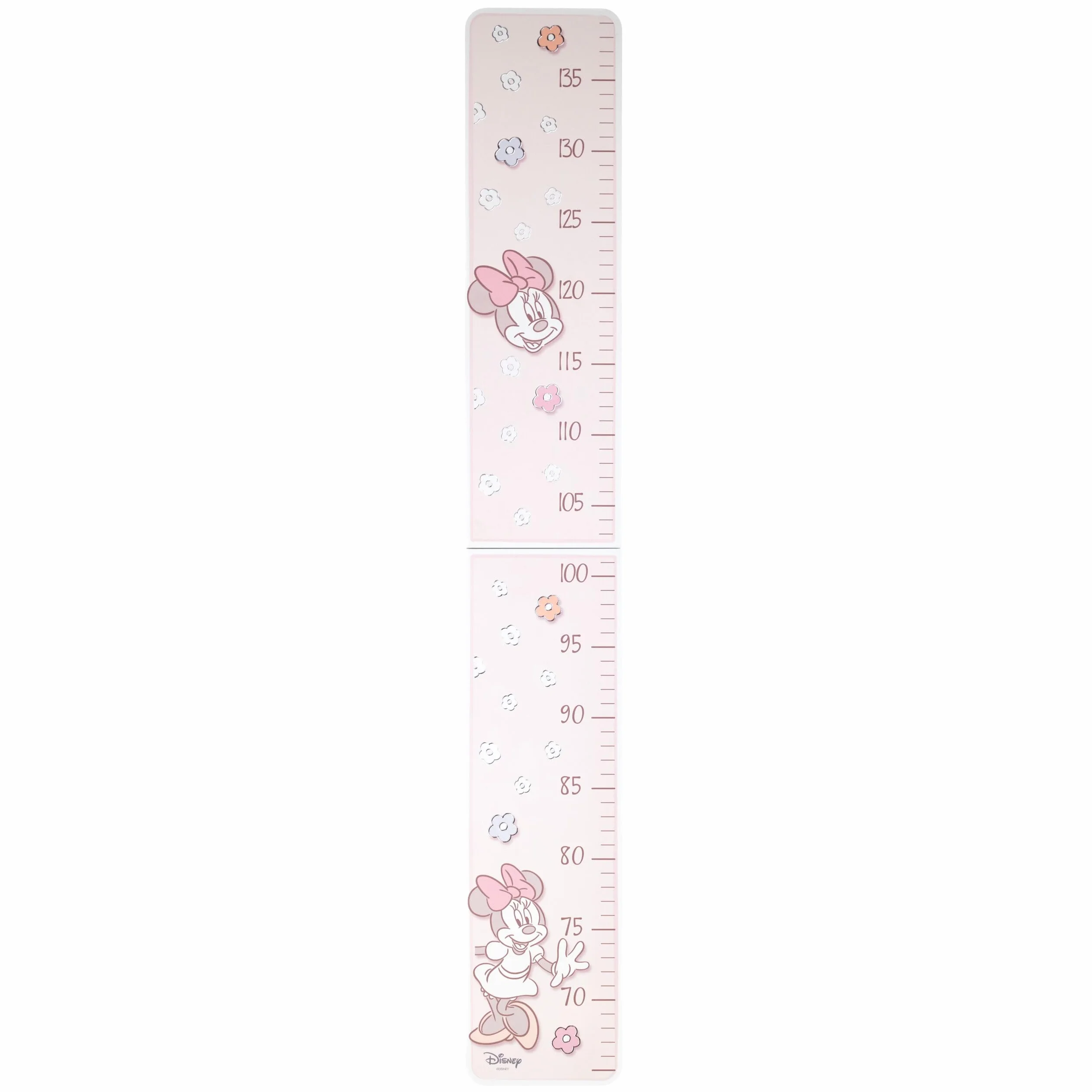 VALENTI & CO. Metro da Parete per Bambini Disney Minnie Rosa 3 Legno Dettagli in Argento 76x11 cm