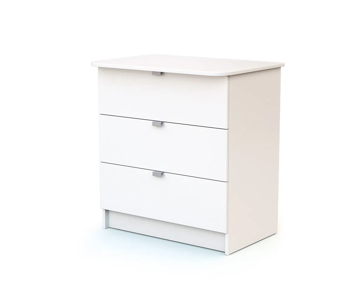 Webaby - Cassettiera fasciatoio 3 cassetti legno - Bianco -79 x 65,5 x 92 cm