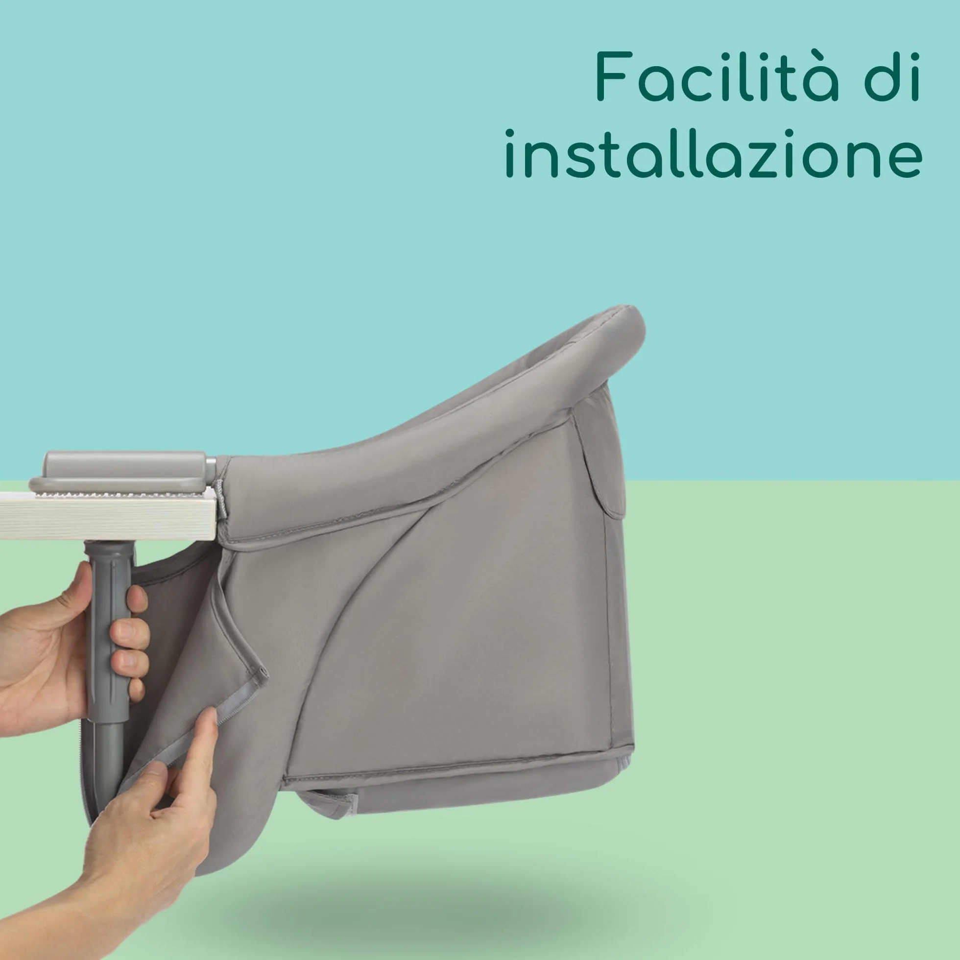 Bebeconfort Malva Seggiolino da Tavolo Pieghevole per Bambini 6 Mesi-3 Anni 15kg Mineral Grey