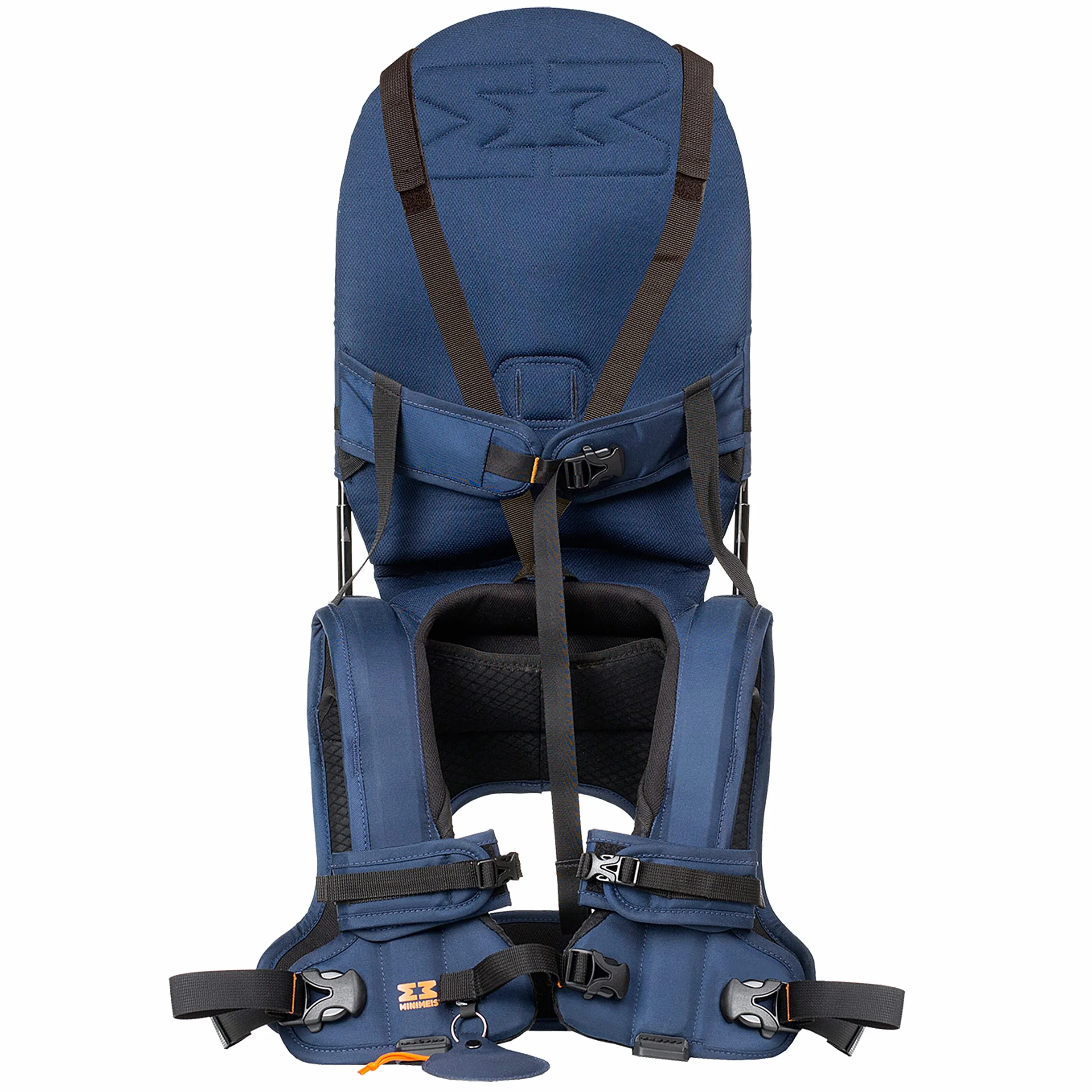 MiniMeis G4 - Marsupio per bambini al mondo con supporto per la schiena, sistema di trasporto pieghevole fino a 18 kg (blu e nero)