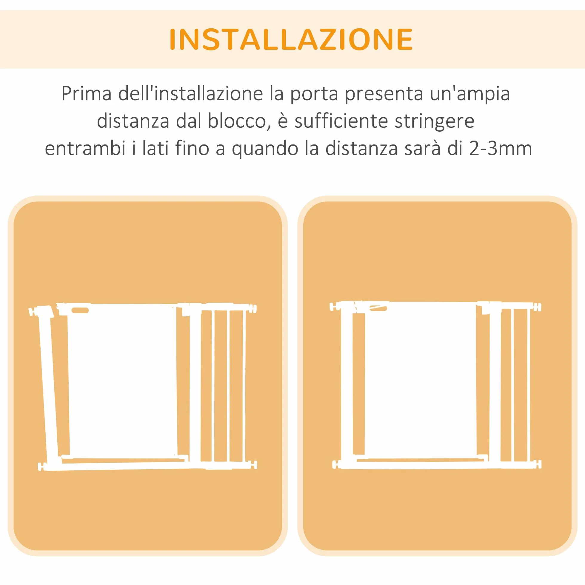 PawHut Cancelletto per Cani Regolabile 75-103 cm, Cancello di Sicurezza in Acciaio e ABS, Altezza 76 cm, Grigio