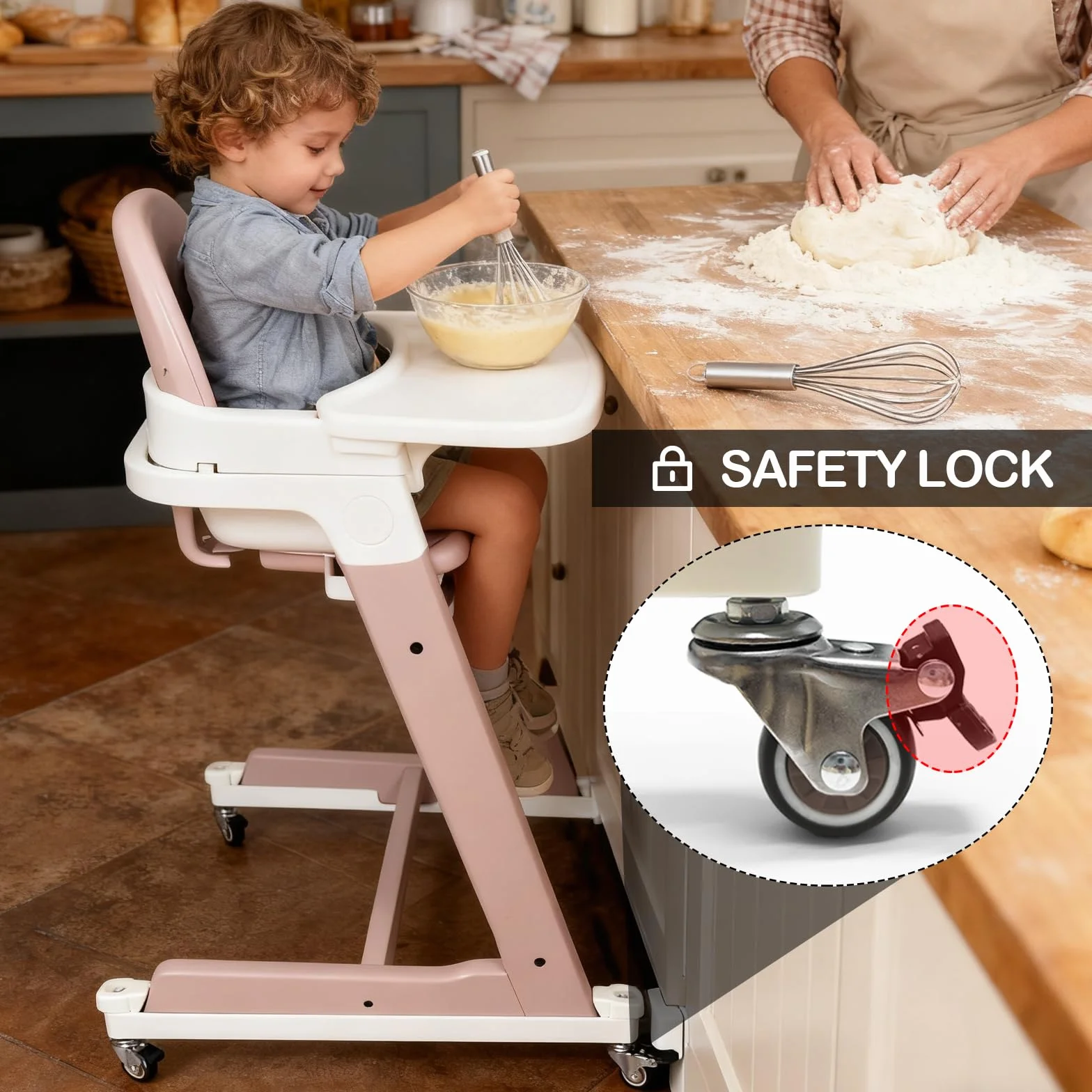 Ruote Compatibili Con Seggiolone, Rotelle Ruote Adatte Al Seggiolone Per Stokke Tripp Trapp Con Blocchi Di Sicurezza Rotelle Per Pavimenti Duri Lisce E Silenziose Per Ogni Pavimento