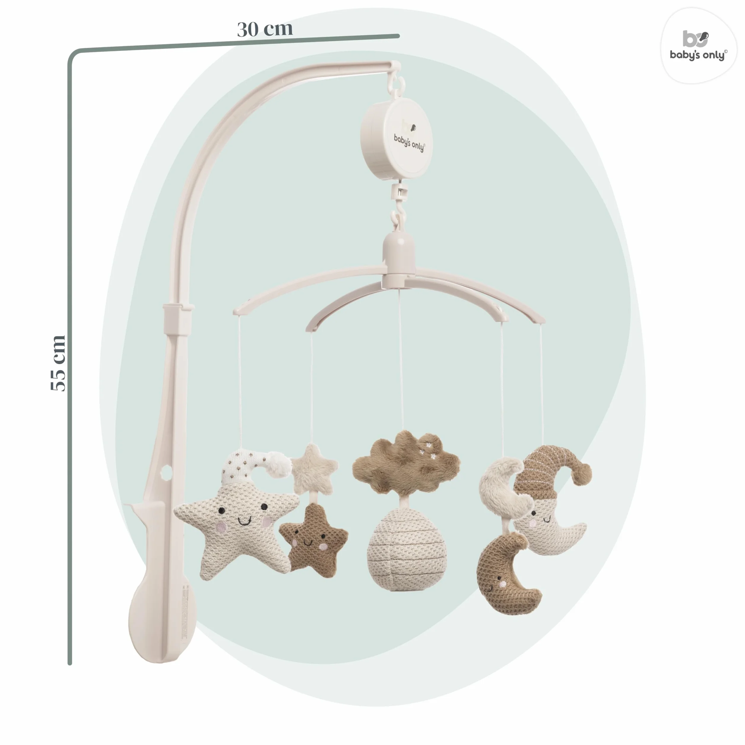 Baby's Only Giostrina musicale Heaven per bebè con figure lavorate a maglia Carillon musica Clay/Warm Linen