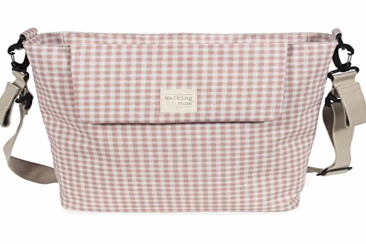 Borsa fasciatoio Walking Mum I Love Vichy rosa 42 x 36 x 13 cm