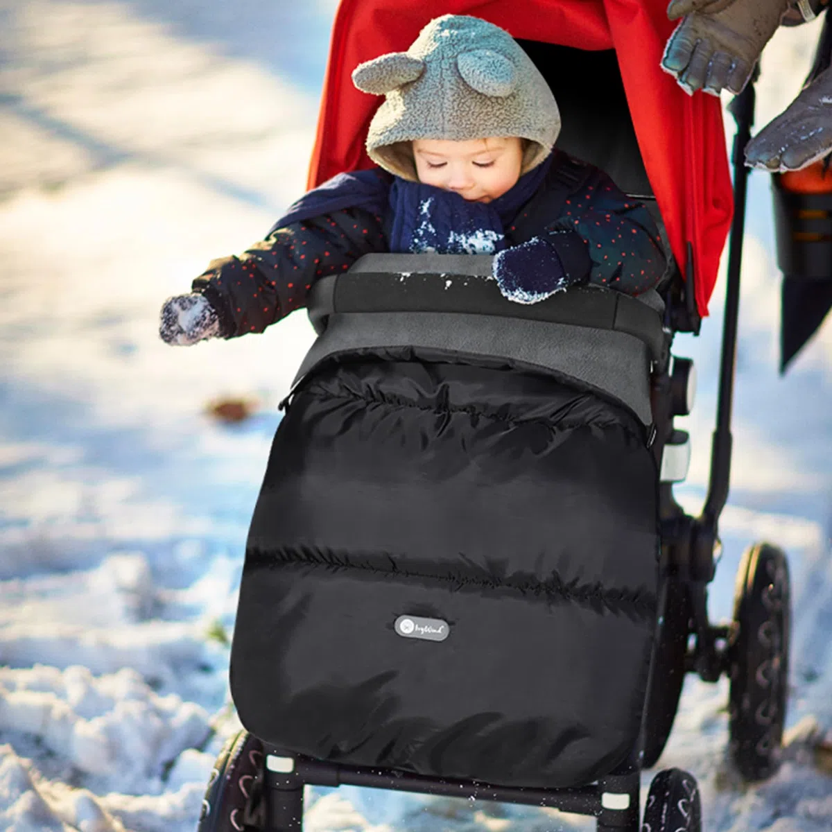 Ivywind Sacco Passeggino Universale, Inverno Sacco Invernale Passeggino con Coulisse Regolabile, Impermeabile Coprigambe Passeggino Universale con Cerniera, Lavabile e Staccabile, Caldo, Nero e Grigio