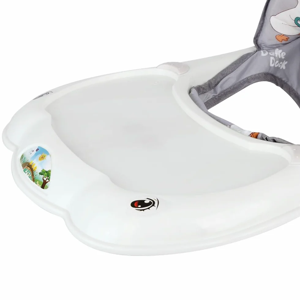 Girello per bambini 5 in 1, girello pieghevole per bambini, con 4 altezze regolabili, luci, musica, vassoio attività rimovibile, portata 12 kg, per 6 mesi-67 x 72 x 92 cm, grigio (B)