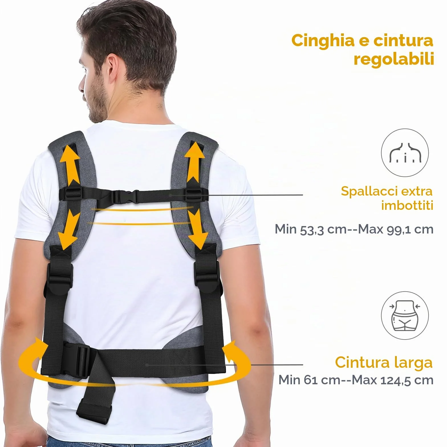 GAGAKU Marsupio per neonati e bambini piccoli 4-36 mesi, facile da indossare fronte-strada, fronte-genitore e sulla schiena per bambini - nero e grigio scuro