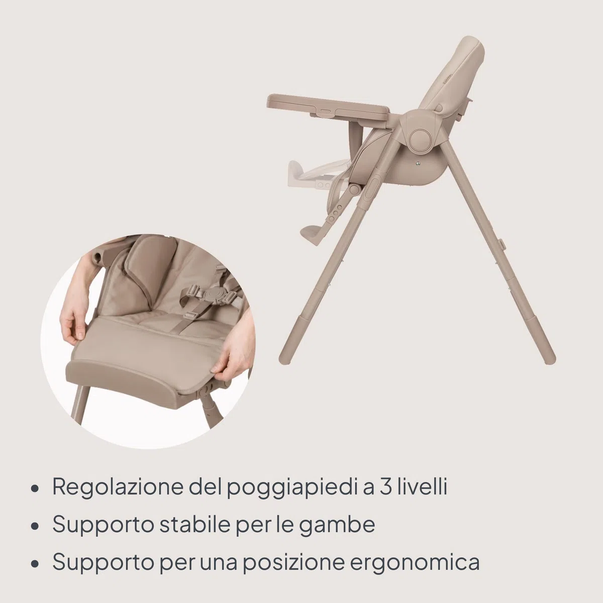 Lionelo Linn Plus Seggiolone Pappa Regolabile 2in1 Fino a 15 kg, Sedia con Funzione Sdraietta Dalla Nascita, Pieghevole, Ruote, Regolazione con una Mano, 6 Altezze, 3 Posizioni, Vassoio Lavastoviglie