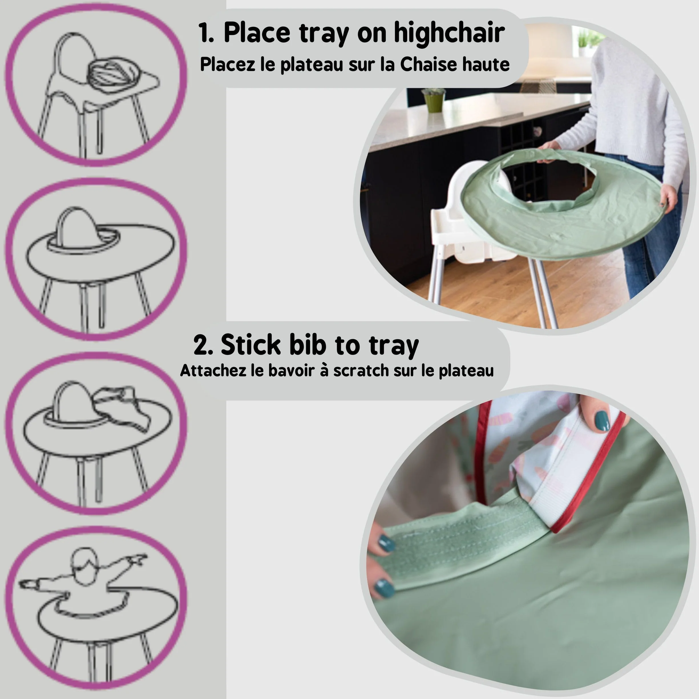 Tidy Tot - Kit bavaglino e vassoio tutto in uno. Unisex. Taglia unica da 6 mesi a 2 anni. Essenziale per lo svezzamento.