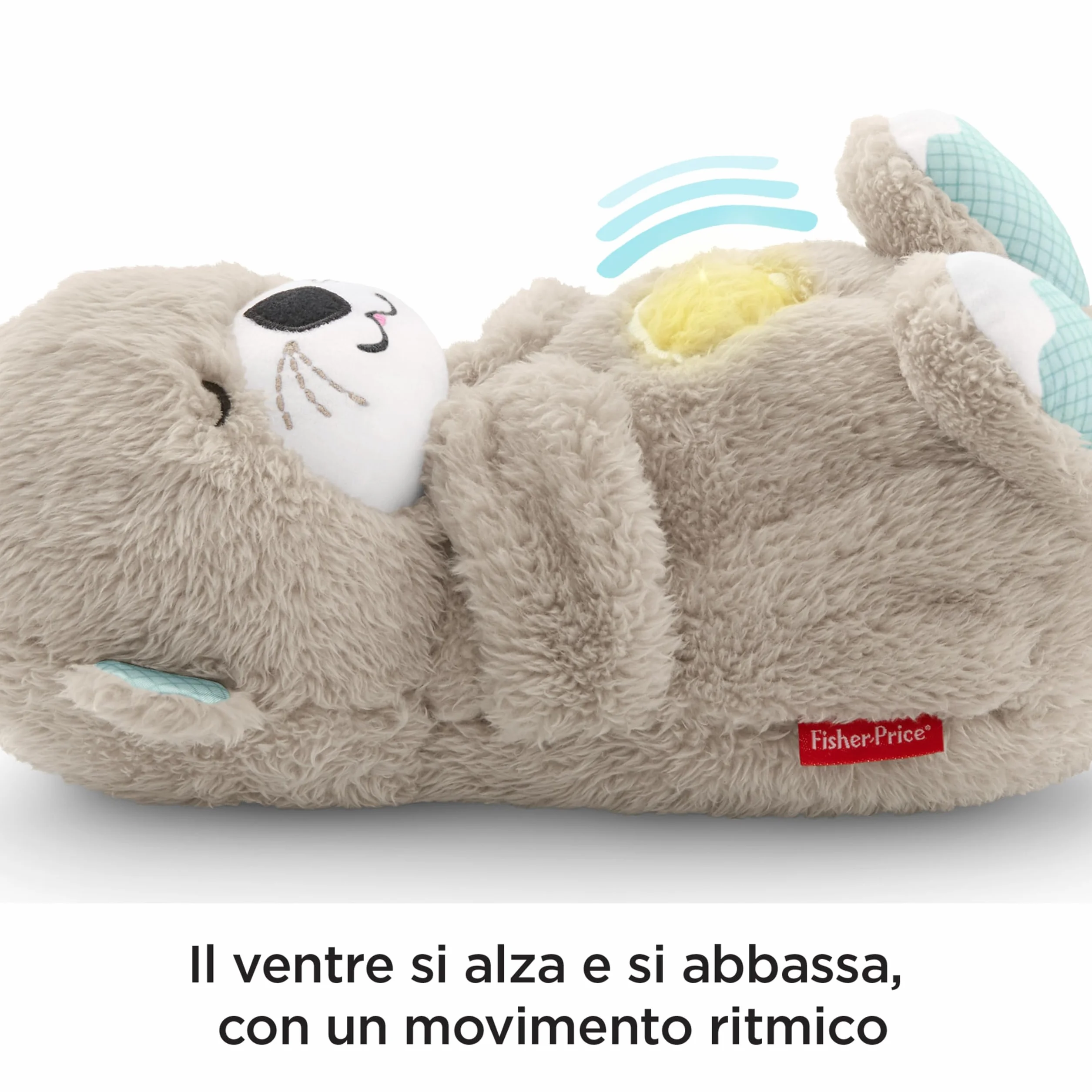 Fisher-Price Lontra Coccola & Relax Carillon Neonati Succhietto con Movimento Respirazione Luci e Suoni Scoperte Sensoriali Regalo per Neonati 0+ Mesi FXC66