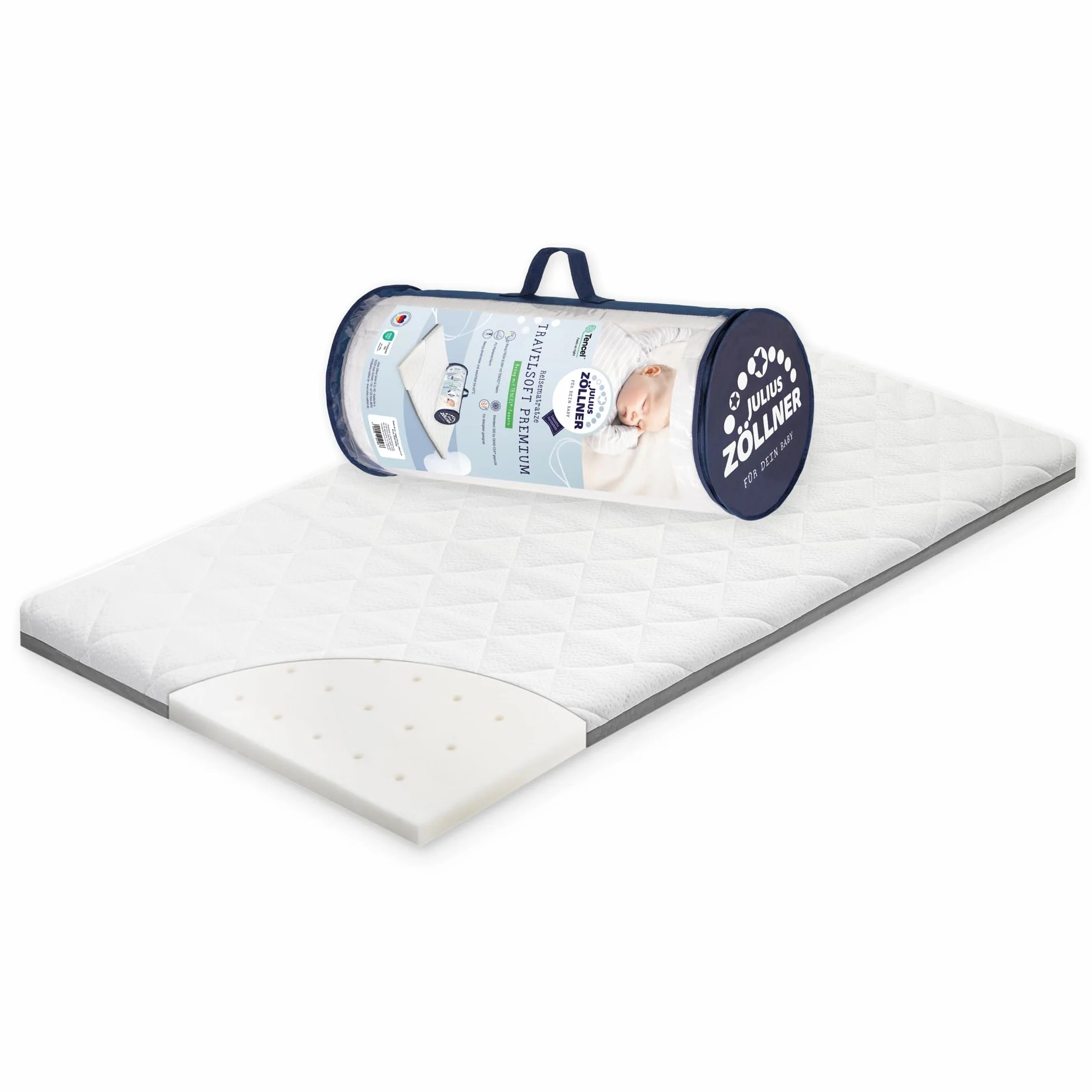Julius Zöllner 7120100000 Materasso per lettino da viaggio Travel Soft Premium, 60 x 120 cm