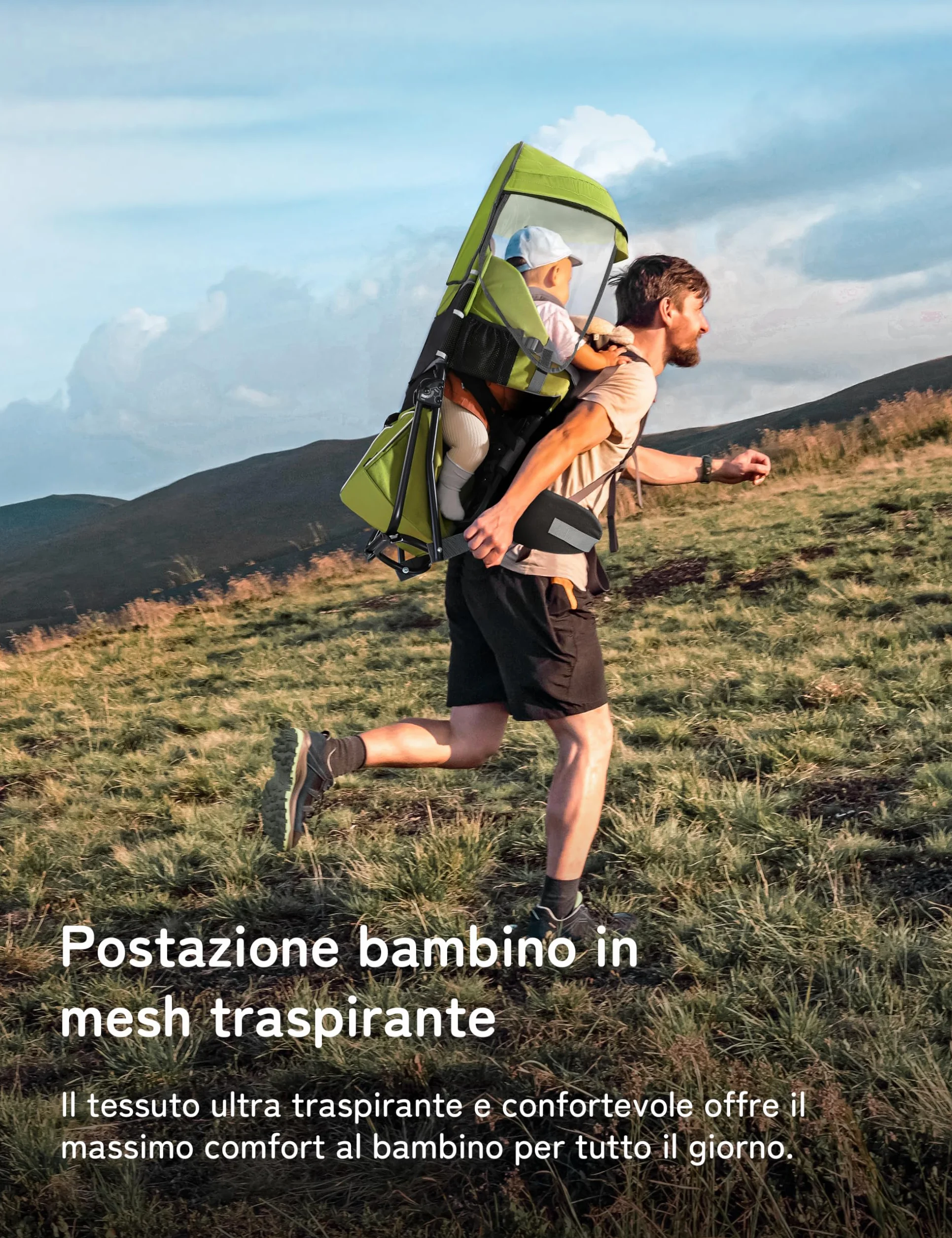 besrey Zaino Porta Bambino Trekking Zaino Porta Bambino Montagna (Verde Chiaro)