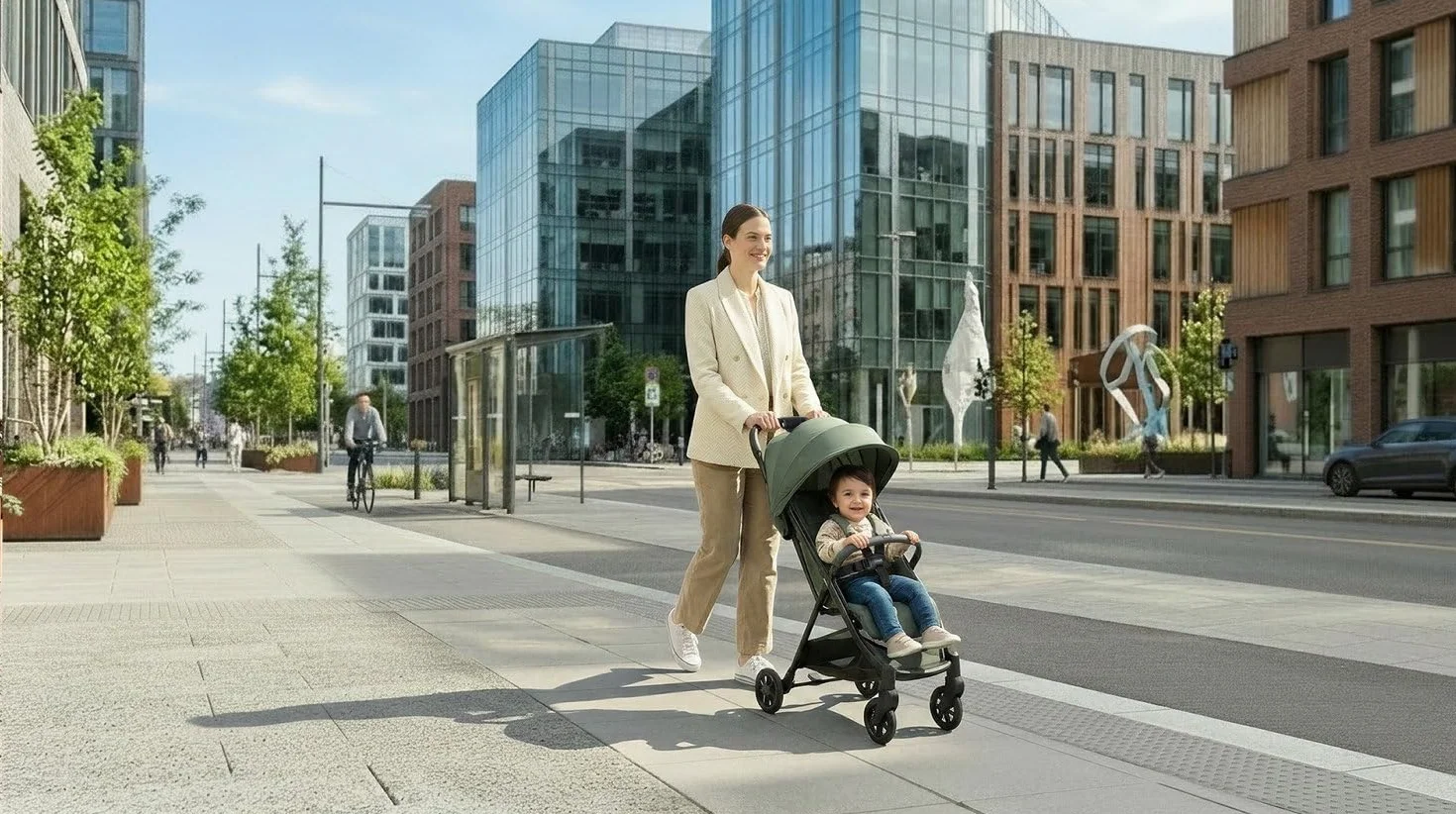 Chicco Urbino Passeggino Leggero 0+ Mesi-22 Kg Chiusura Smart Compatta Capotte UV50+ Antipioggia Schienale Reclinabile Regolabile Poggiagambe Verde
