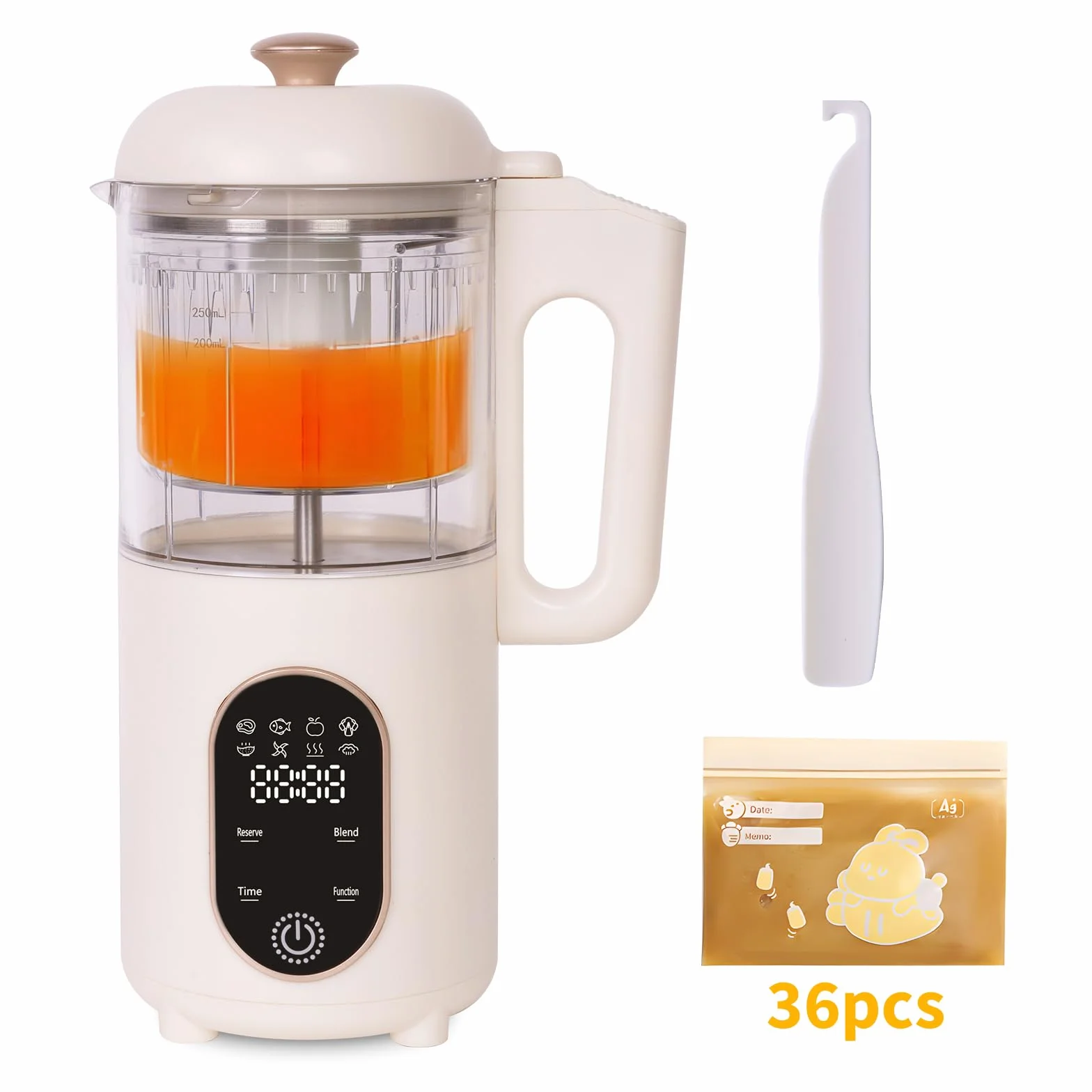 Cuocipappa 4 in 1 Robot Cucina Multifunzione per Bébé, Vapore Mixer Sterilizzato Riscalda, Baby Food Maker