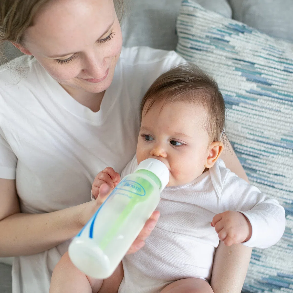 Dr. Brown's Natural Flow Livello 2 e Livello 3 Narrow Baby Bottle Silicone Capezzoli, Flusso Medio Veloce, 6m+, 100% Silicone Bottiglia Capezzoli, Confezione da 6