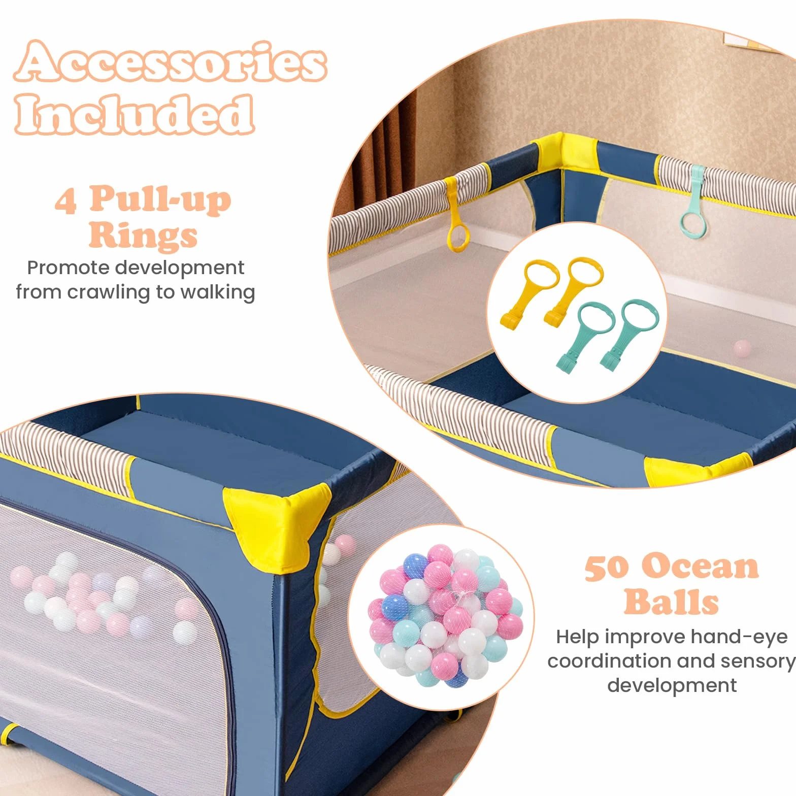 LIFEZEAL Box Bambini e Neonati 0-3 Anni, Recinto 150x150cm, Pieghevole, Portatile, con Borsa, Rete Traspirante