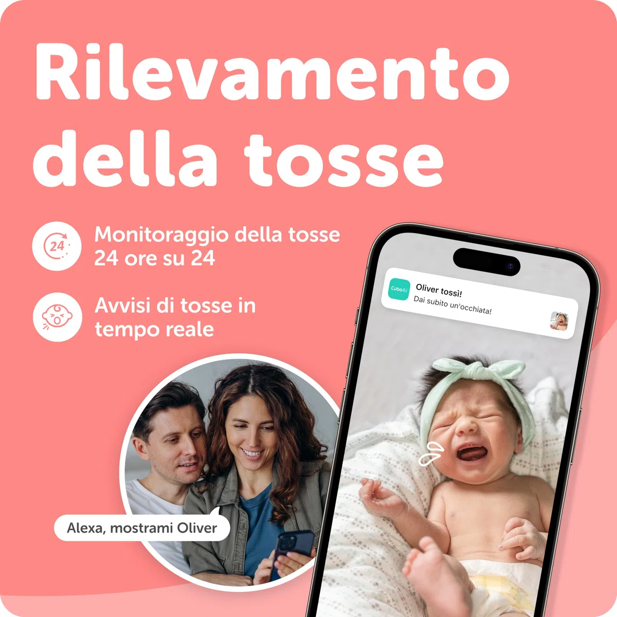 CuboAi Plus Intelligente Baby Monitor: avvisi di sicurezza del sonno per viso coperto, zona di pericolo e analisi del sonno - Telecamera per visione notturna HD 1080p (incluse 3 opzioni di supporto)