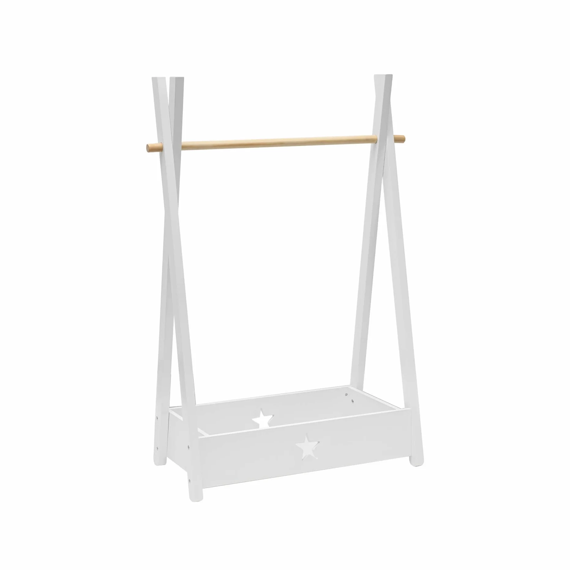 Rebecca Mobili Appendiabiti Per Bambini Guardaroba A Giorno Bianco MDF Pino 118x82x42 cm