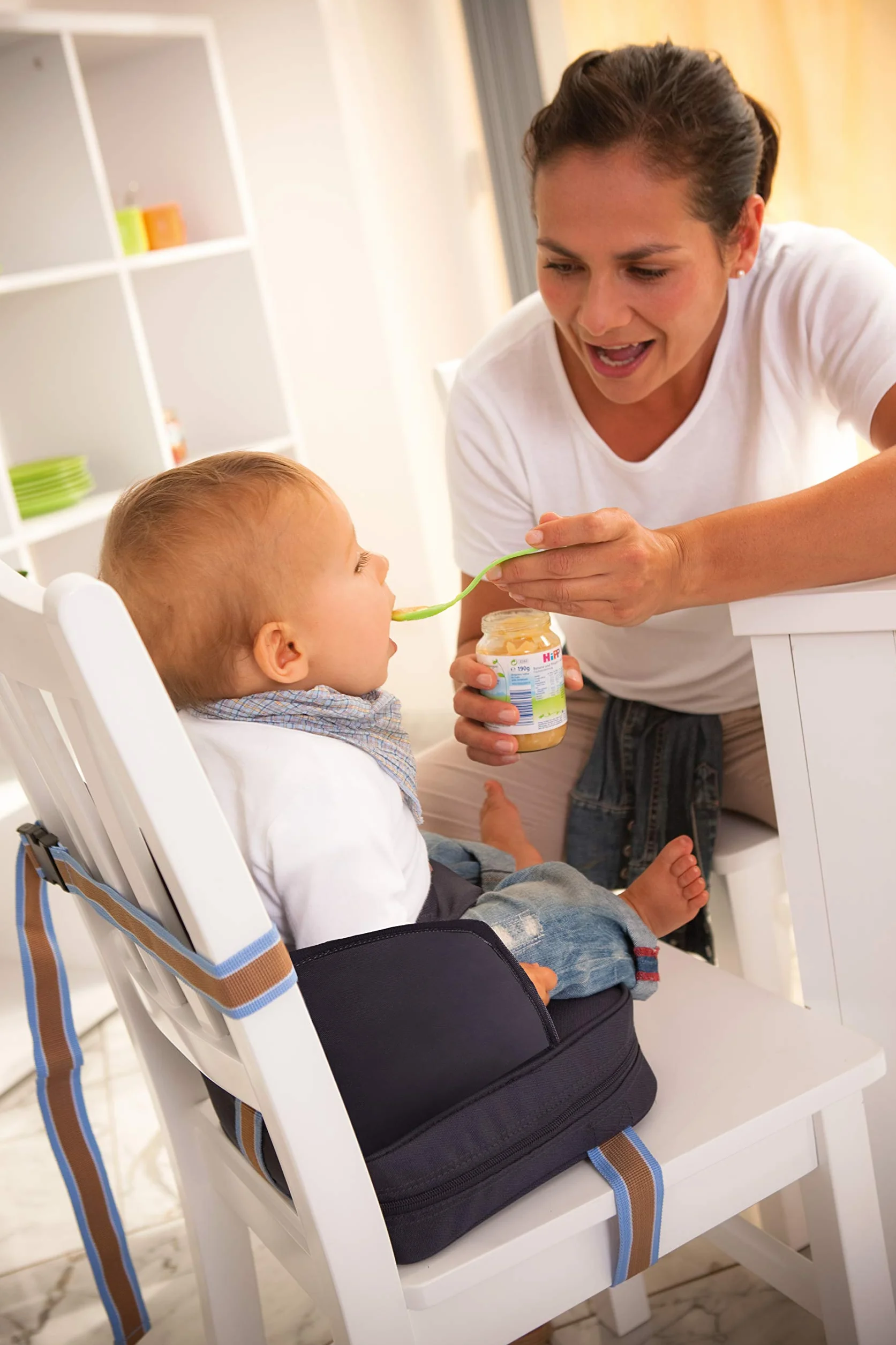 roba Booster Seat Seggiolino Gonfiabile per Bambini, Parti Laterali Rialzate, Leggero, Trasportabile, Blu Scuro