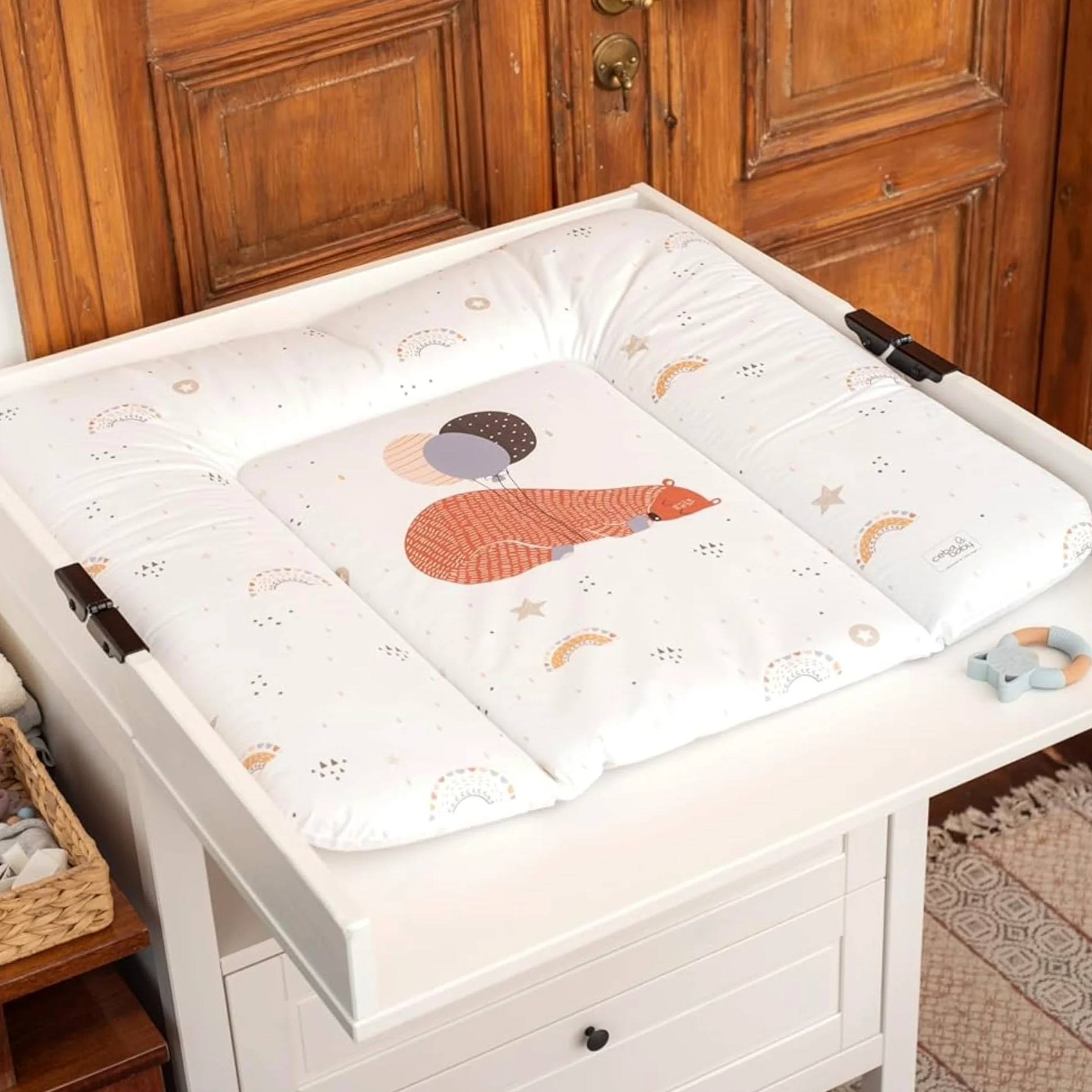 Ceba Baby® Fasciatoio Materassino - Fasciatoio neonato morbido - Cuscino Fasciatoio Lavabile per bambine e bambini - certificato Öko-Tex - impermeabile - 70x50 cm - Happy Safari