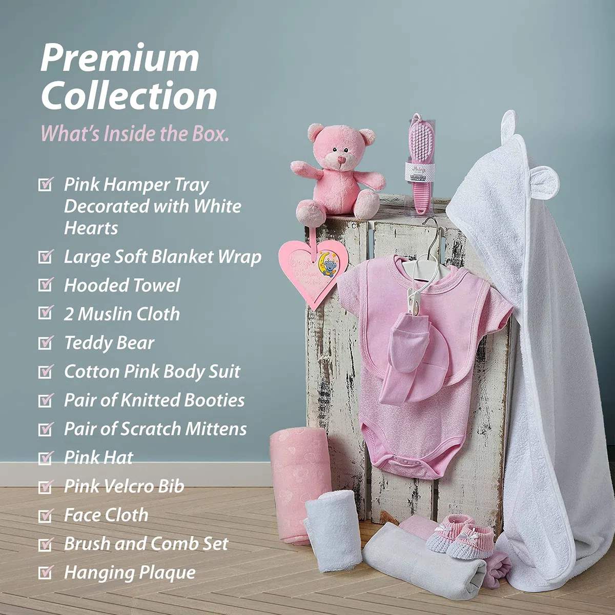 Baby Box Shop Set Regalo Neonato Femmina 17 Pezzi, Regali Nascita Bimba, Set Regalo Neonata, Rosa