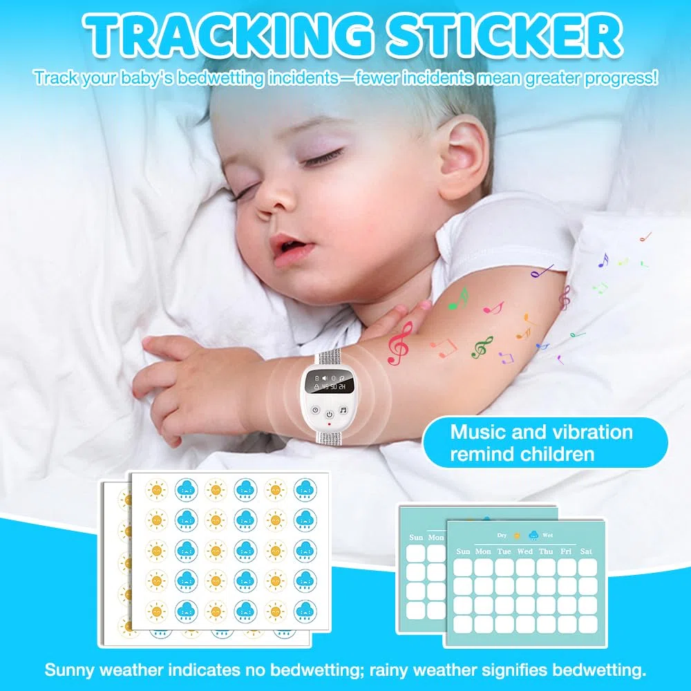Allarme Wireless per la Pipì, Allarme Pee Ricaricabile, AllarmeWireless per Bambini con Telecomando, 3 Modalità Promemoria, 2 Suonerie, Ricarica USB, Timer, per Bambini, Anziani e Adulti