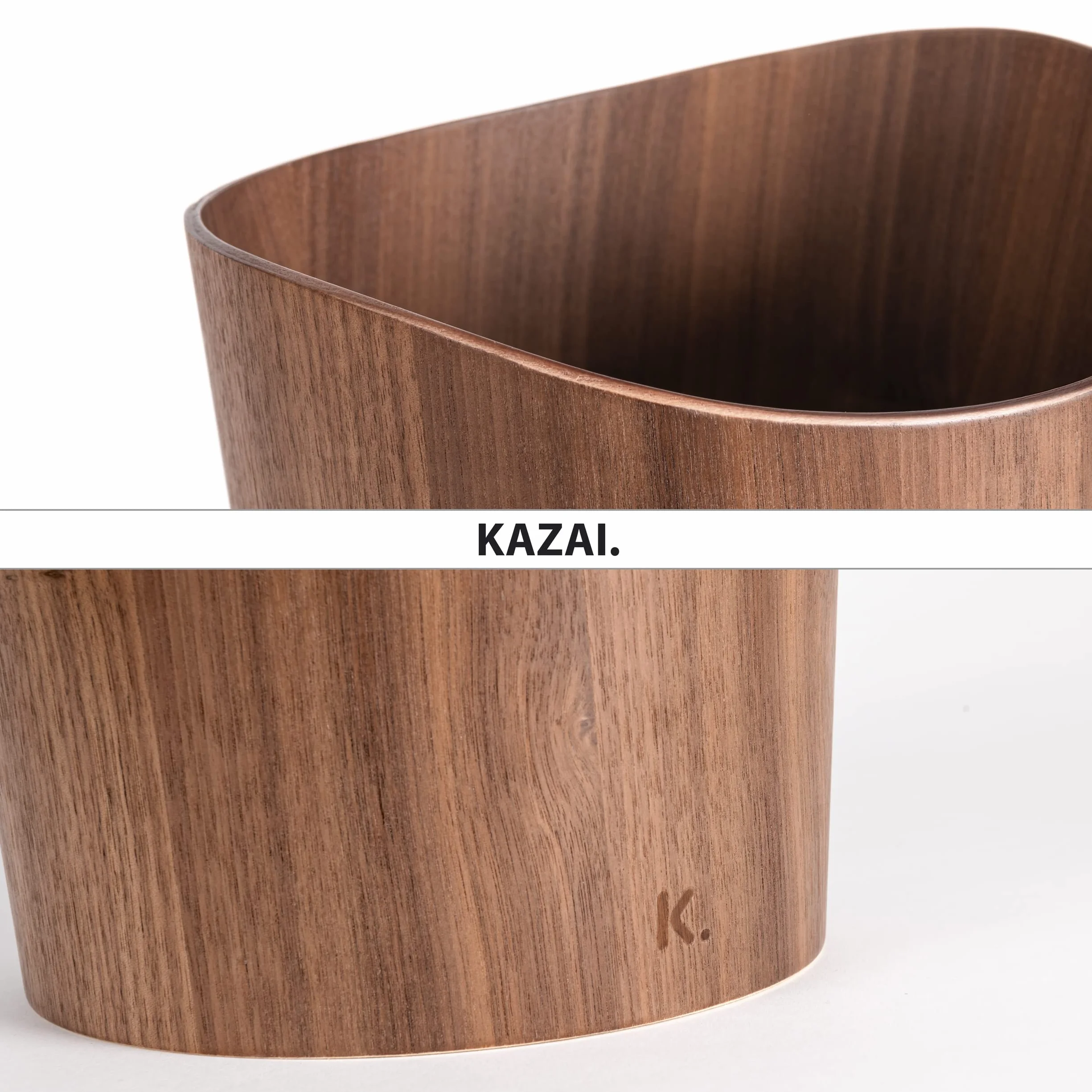 Kazai Cestino Gettacarte in Vero Legno Börje 9 Litri Noce