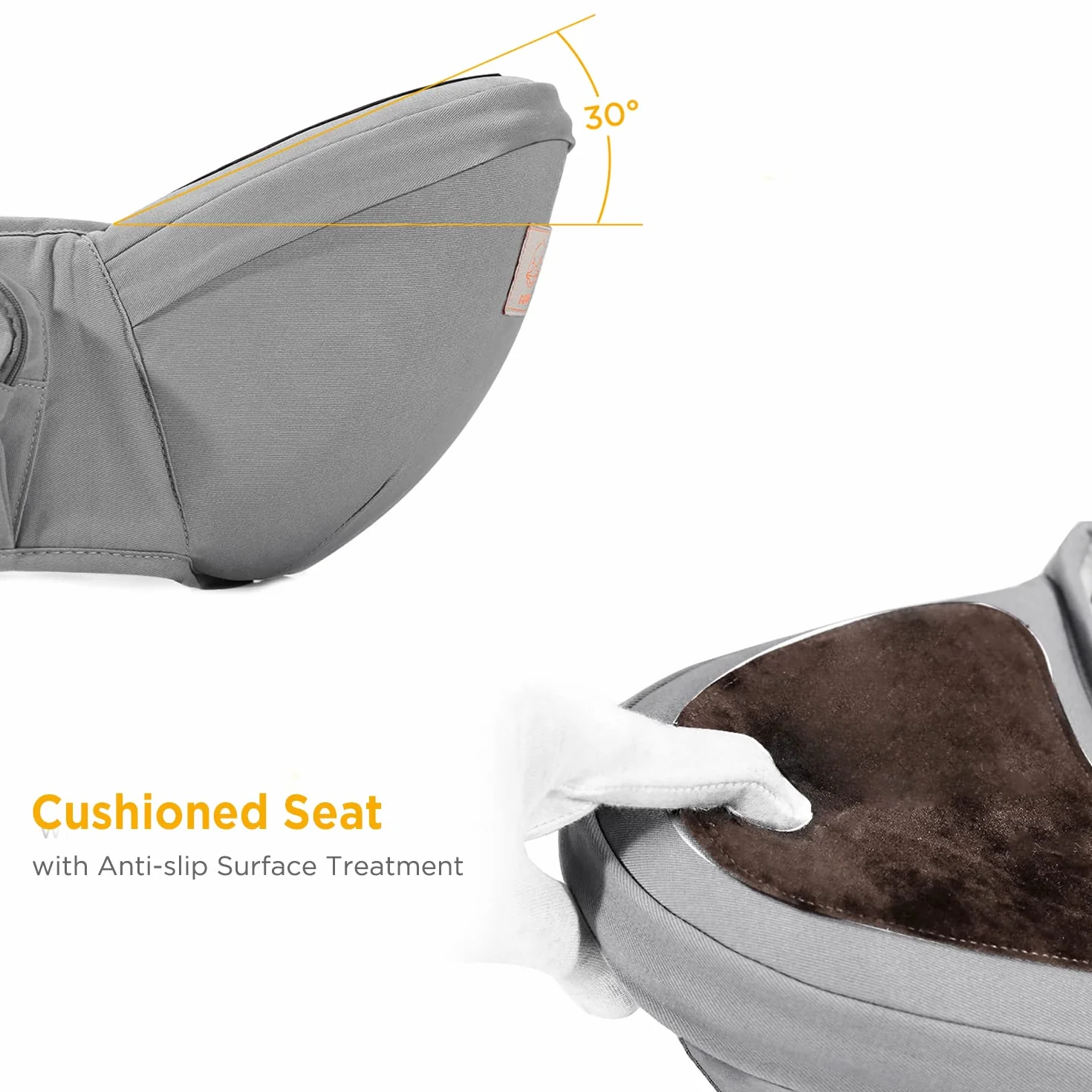 GAGAKU Hipseat Marsupio Sicurezza Supporto del Sedile della Dell'anca del Bambino 0-36 Mesi - Grigio