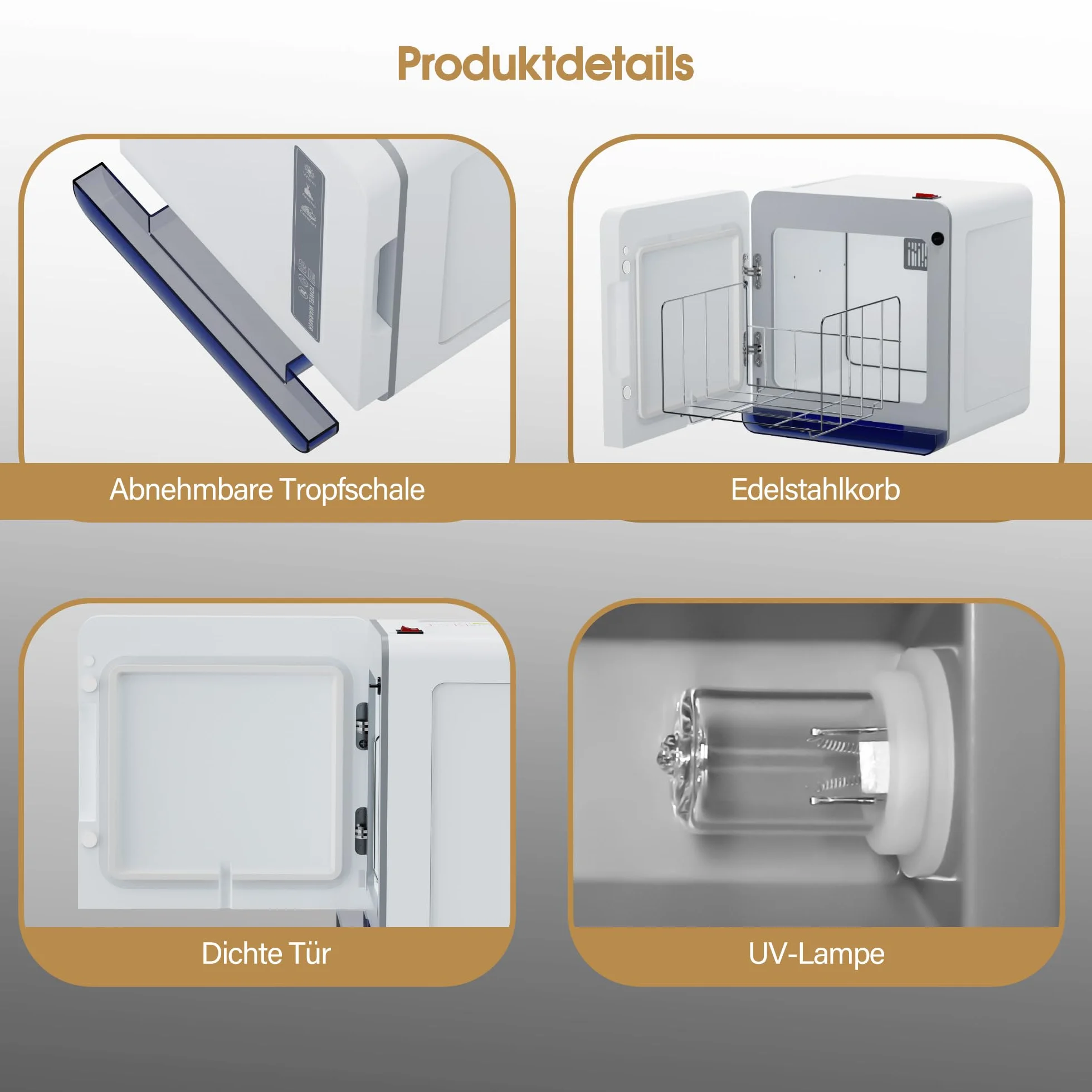 BarberPub Scaldasciugamani con sterilizzatore UV 8L, HW208W Bianco per saloni parrucchiere e centri estetici