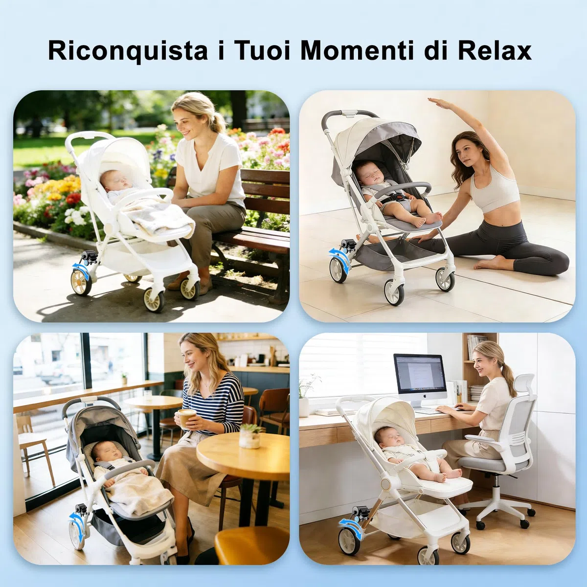 Baby Rocker Mani Libere, Scorrimento Curvo, Installazione Senza Attrezzi con Telecomando, Dondola Passeggino per Passeggini e Carrozzine, Assistente Portatile per il Sonno dei Neonati (Nero)