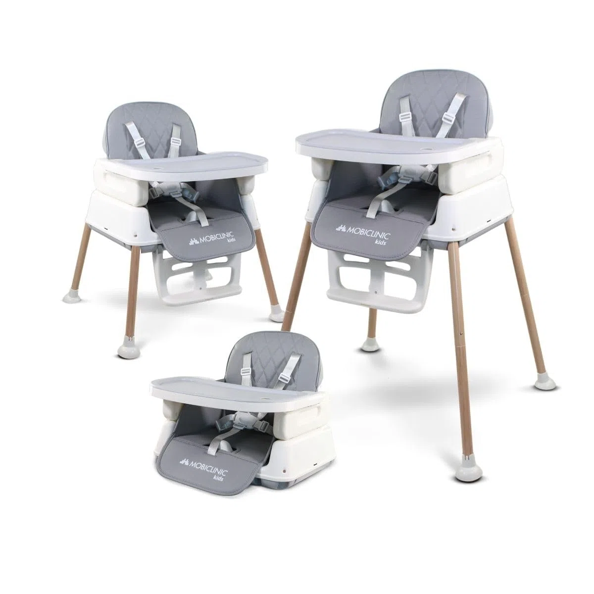 Mobiclinic® kids, Seggiolone pappa evolutivo, 3 in 1, Kiara, + sedia da gioco alto, Pieghevole, Cintura di sicurezza a 5 punti, Vassoio regolabile, 6-36 mesi, Fino 15 kg