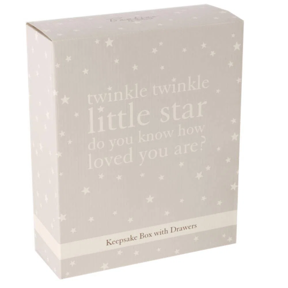 ukgiftstoreonline Scatola dei ricordi con scomparti e icone regalo, motivo Twinkle Twinkle Little Star, 28.5 cm x 23 cm x 9.5 cm