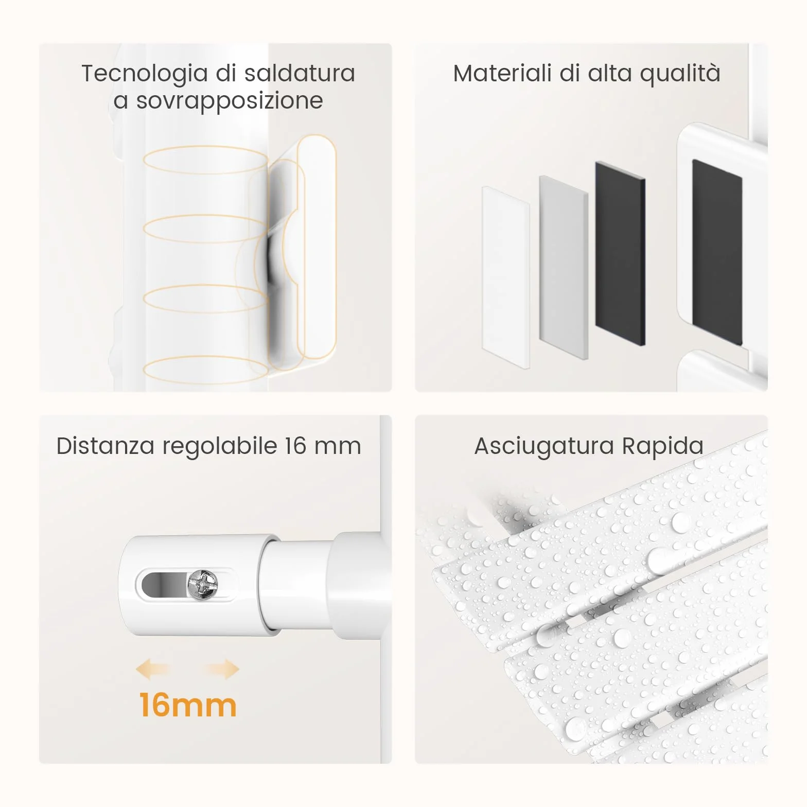 EMKE Scaldasalviette Elettrico Bagno con WIFI Termostato 76x50 cm, 400W Bianco, Scaldasalviette a Basso Consumo, Termoarredo Elettrico Wifi, Scalda Salviette da Bagno Elettrico