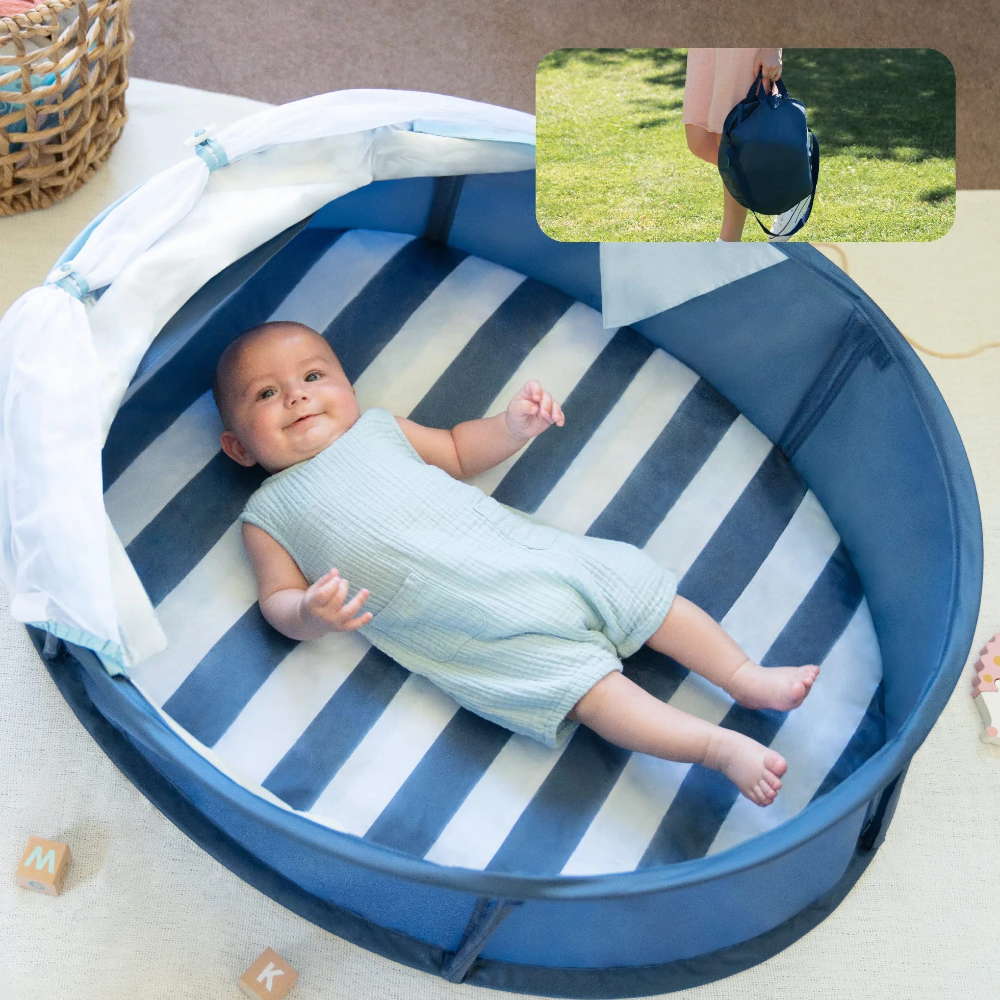 Babymoov Babyni Box giochi & lettino anti-UV SPF 50+ Marinière
