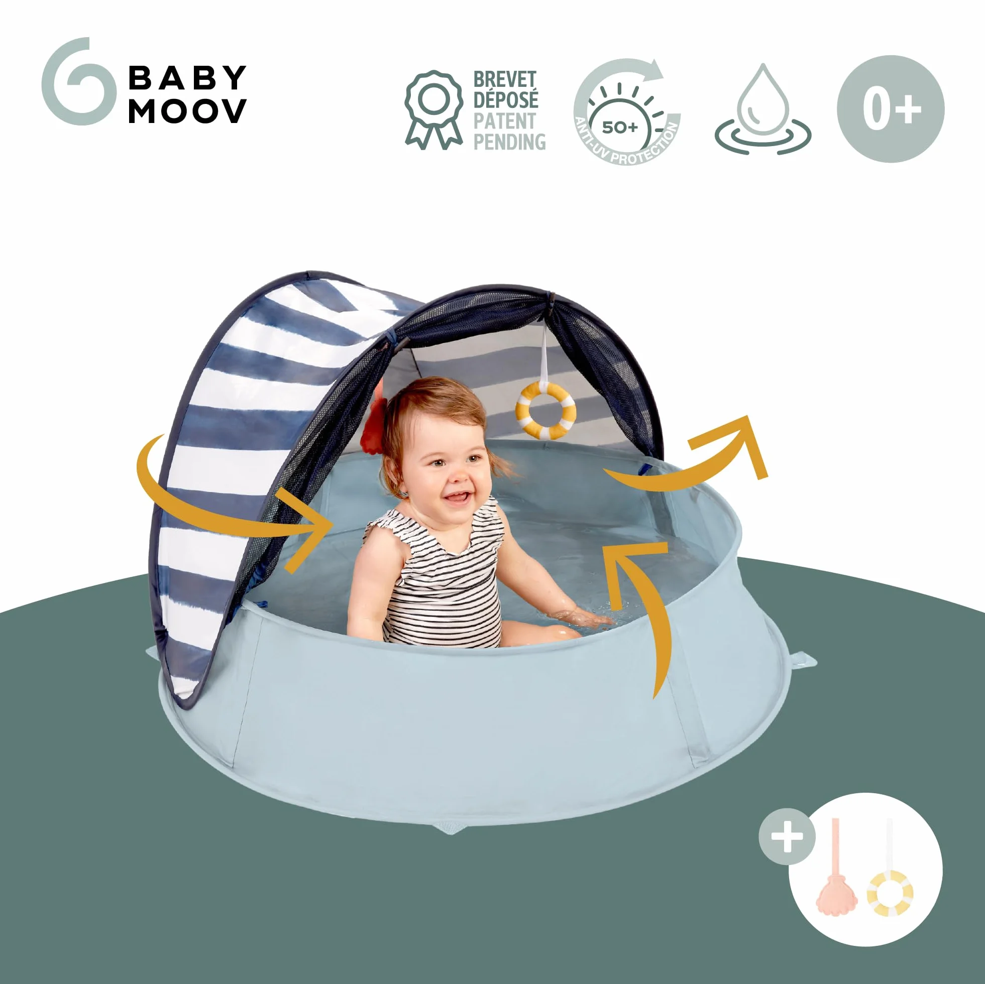 Babymoov Aquani Box Giochi & Piscina anti-UV SPF 50+ Marinière