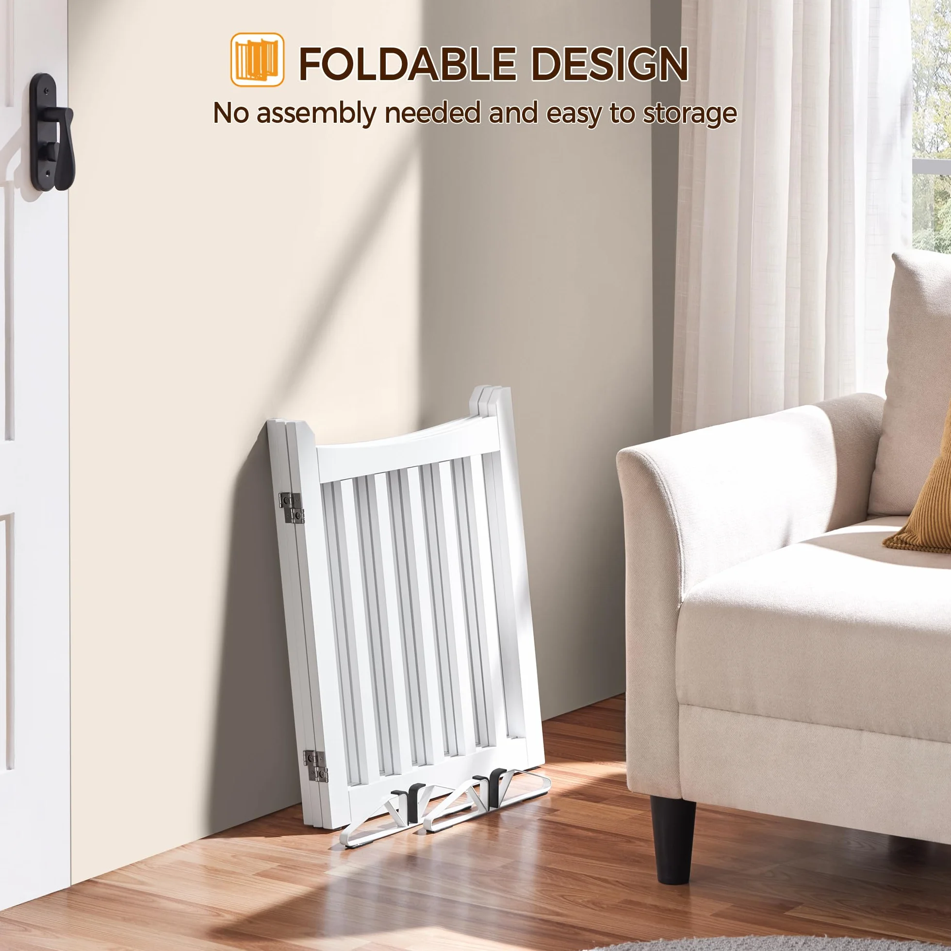Yaheetech Cancelletto per Cani Estensibile Pieghevole Sicurezza Interno Legno 3 Pannelli 151,5×60,5 cm Bianco